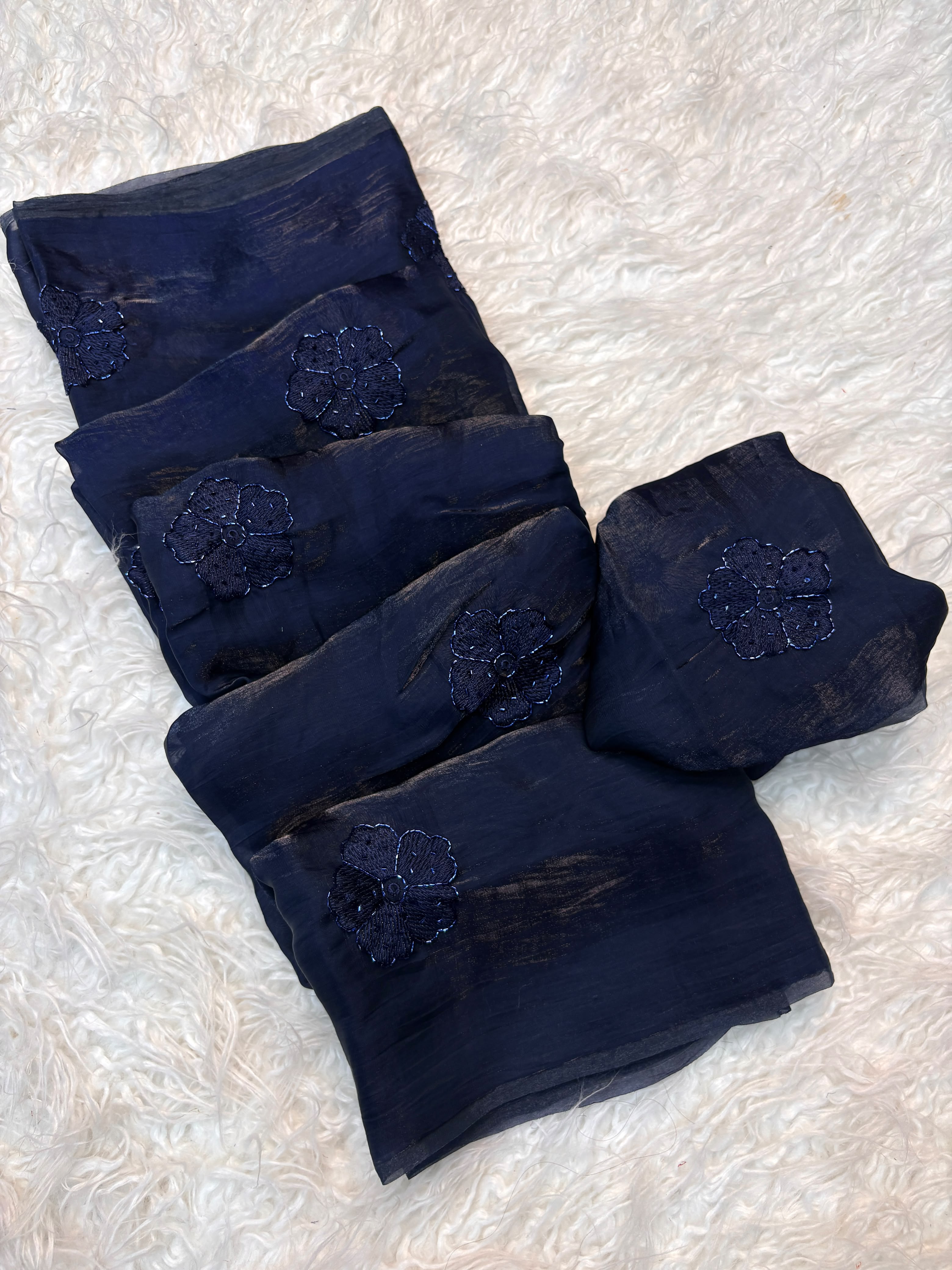 Pure Space Fendy Silk Saree with beads work and embroidery butti