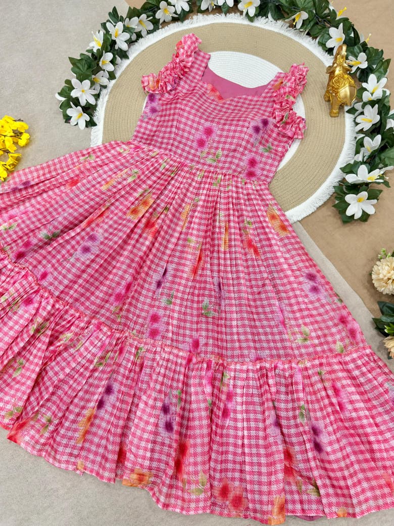Pure Kota Cotton Designer Frocks