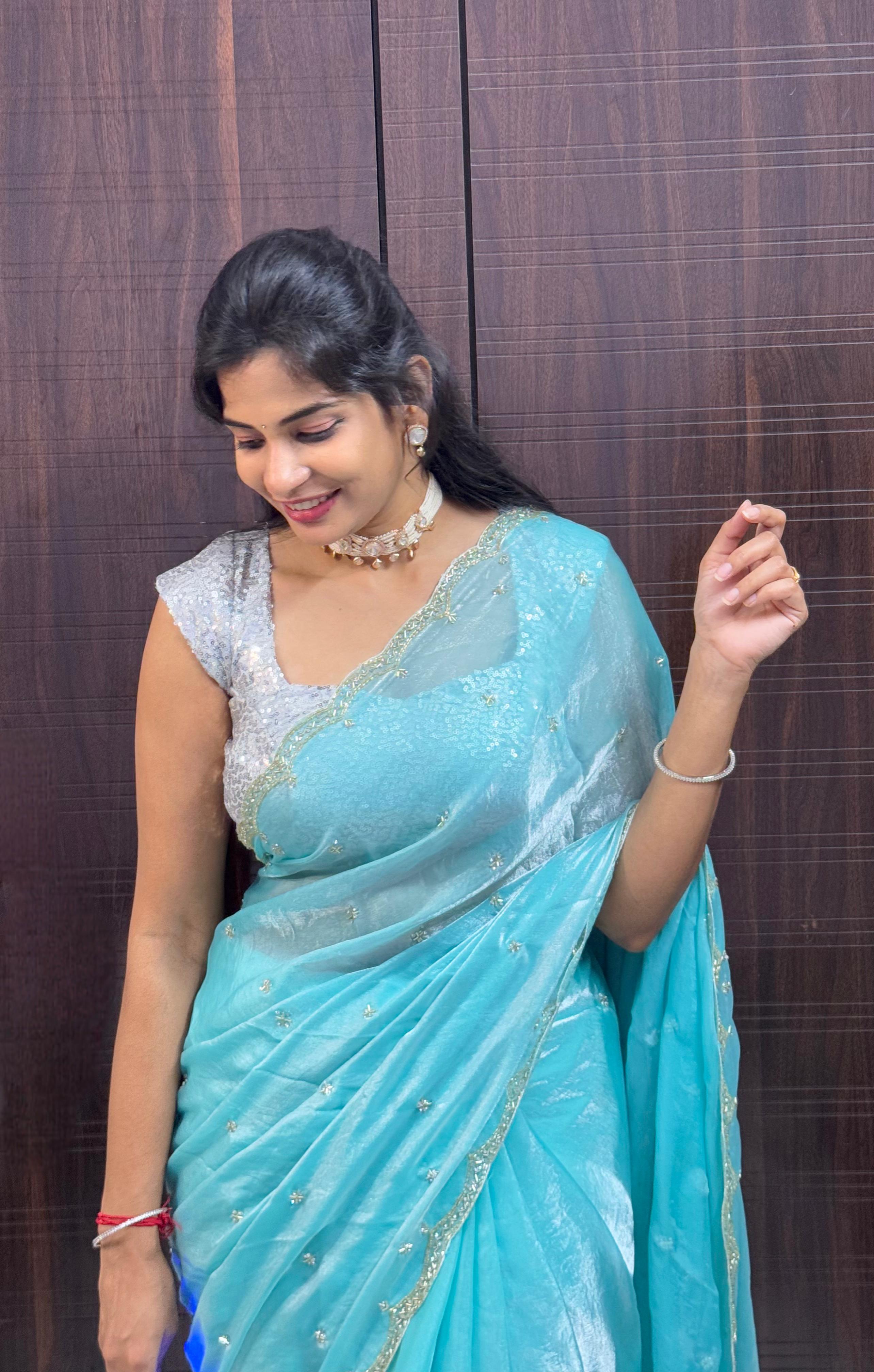 20+ Colors in Celebs Favorite Space Silk Fandy Satin Silk Sarees