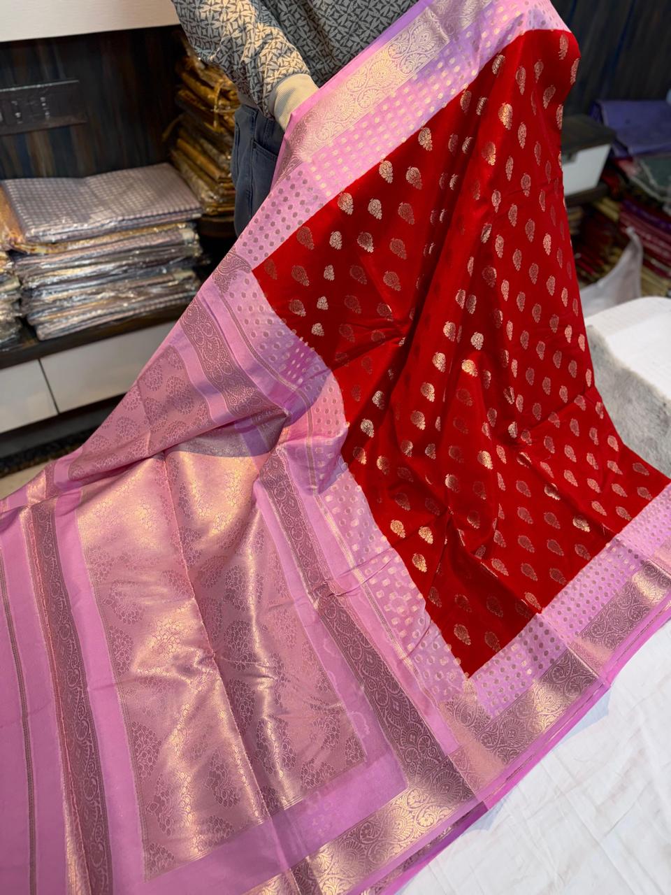 New Design in Banarasi Raw Mango Silk Sarees