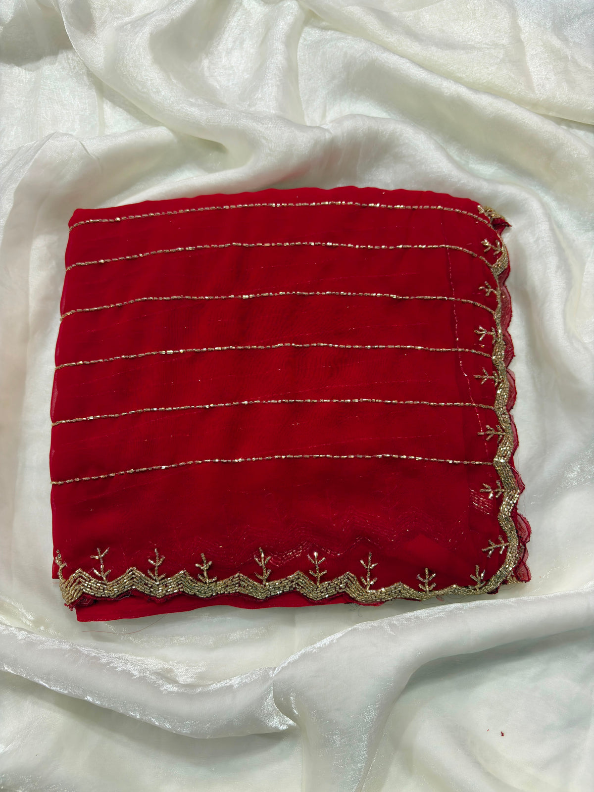 Georgette Designer Work Sarees with cutdana work