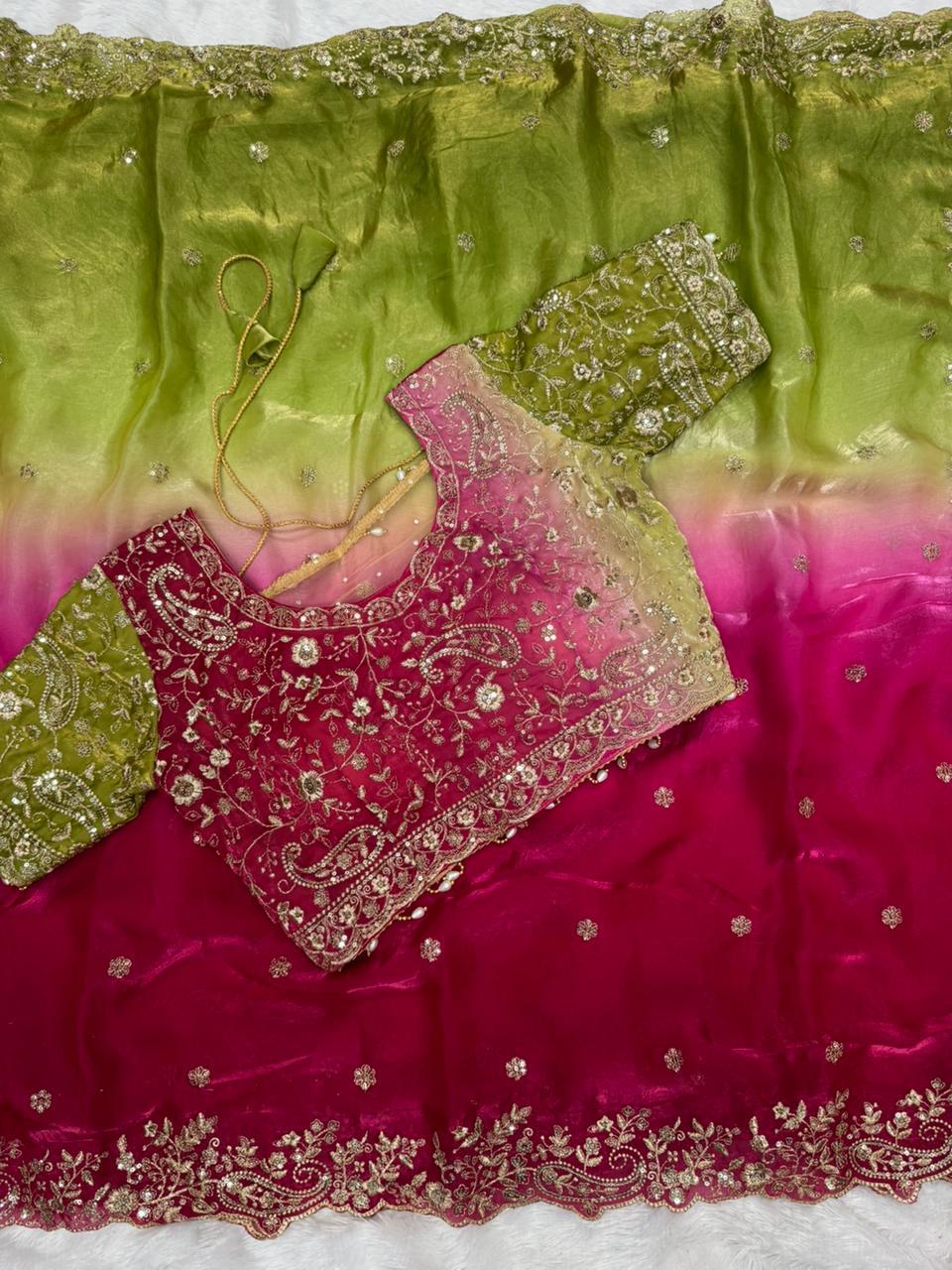 Cocktail Saree with Readymade Blouse
