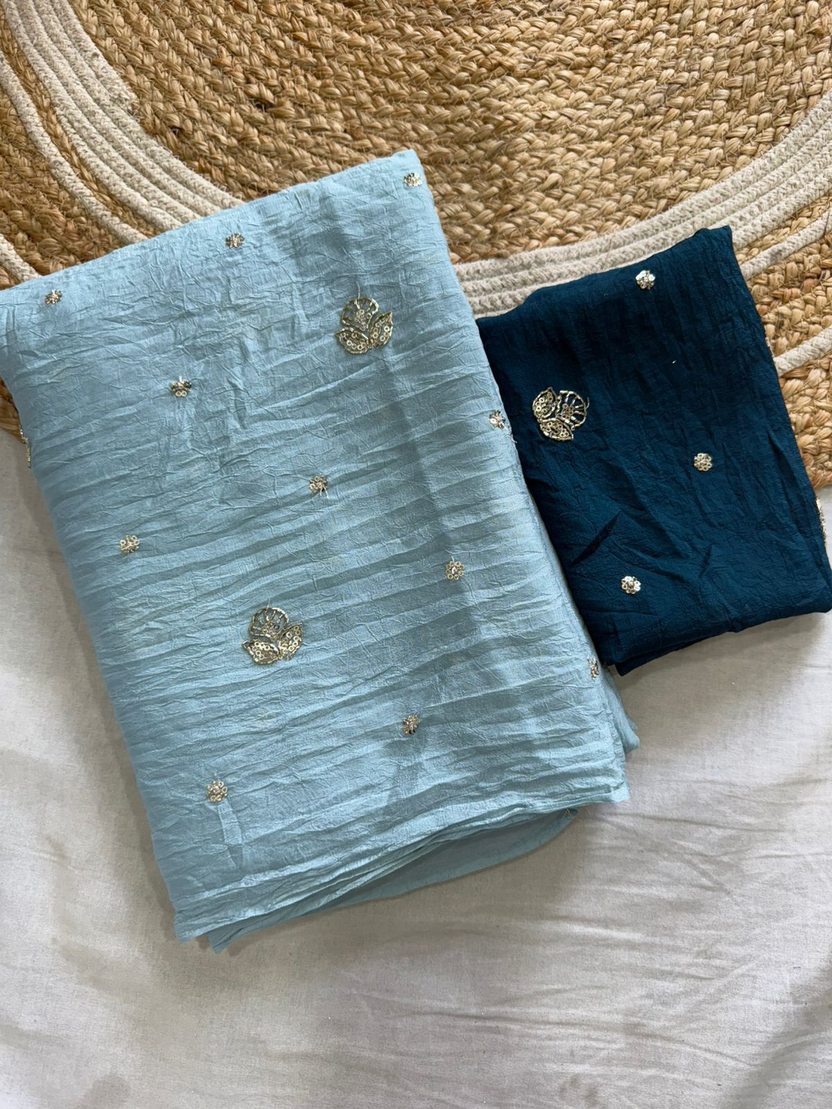 Rangoli Crush Sequence Bits Full Worked Saree With Running Blouse