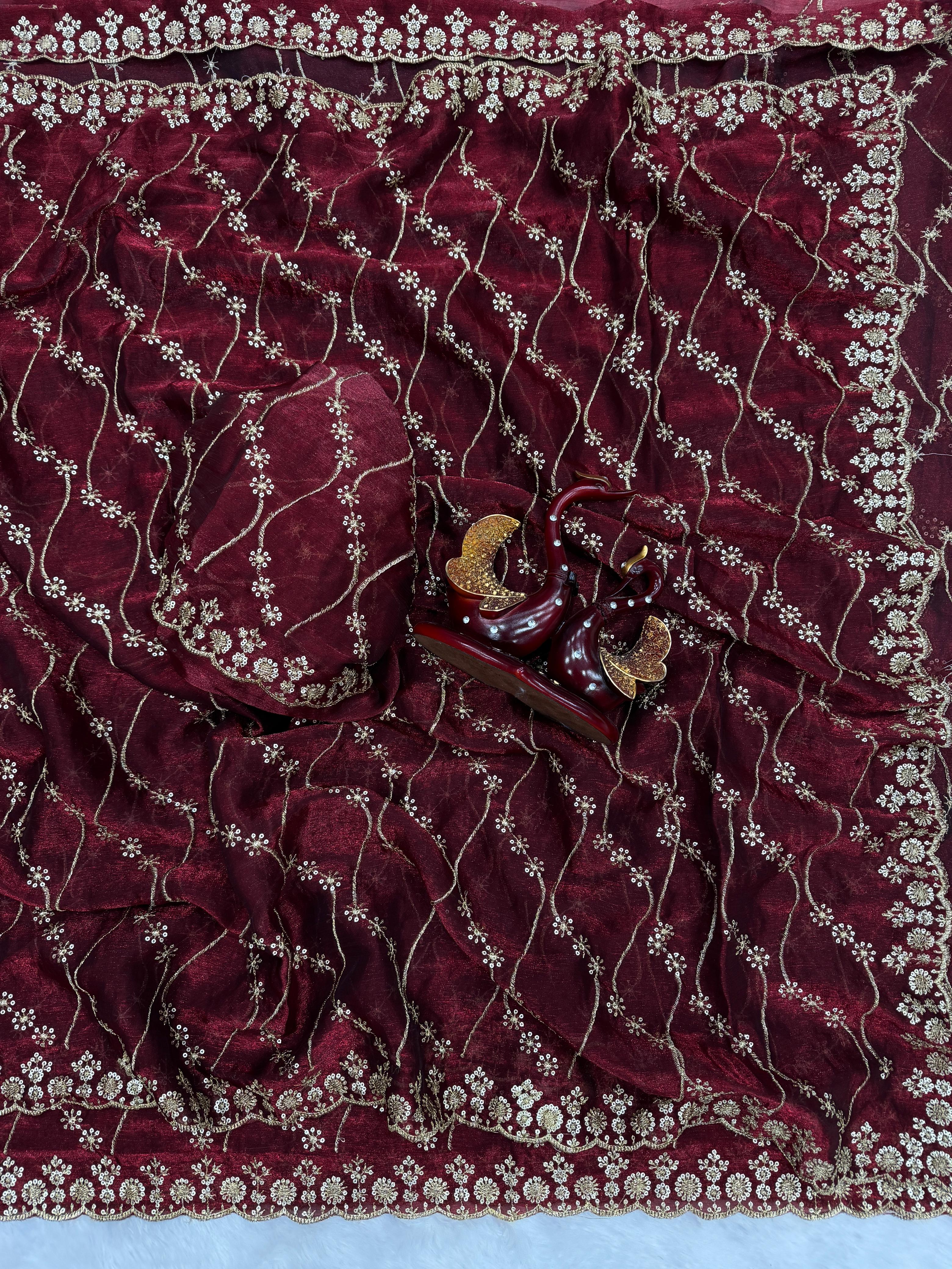 Trendy Sequence Work Space Silk Sarees