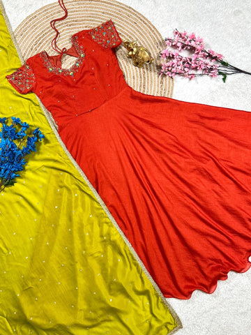 Premium Gown with Maggam Handwork