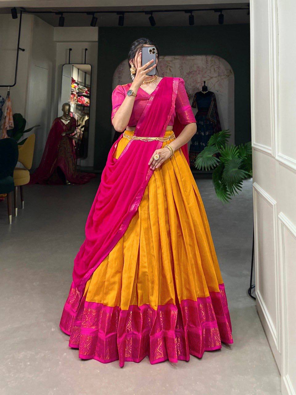 Stitched Lehenga with Unstitched Blouse