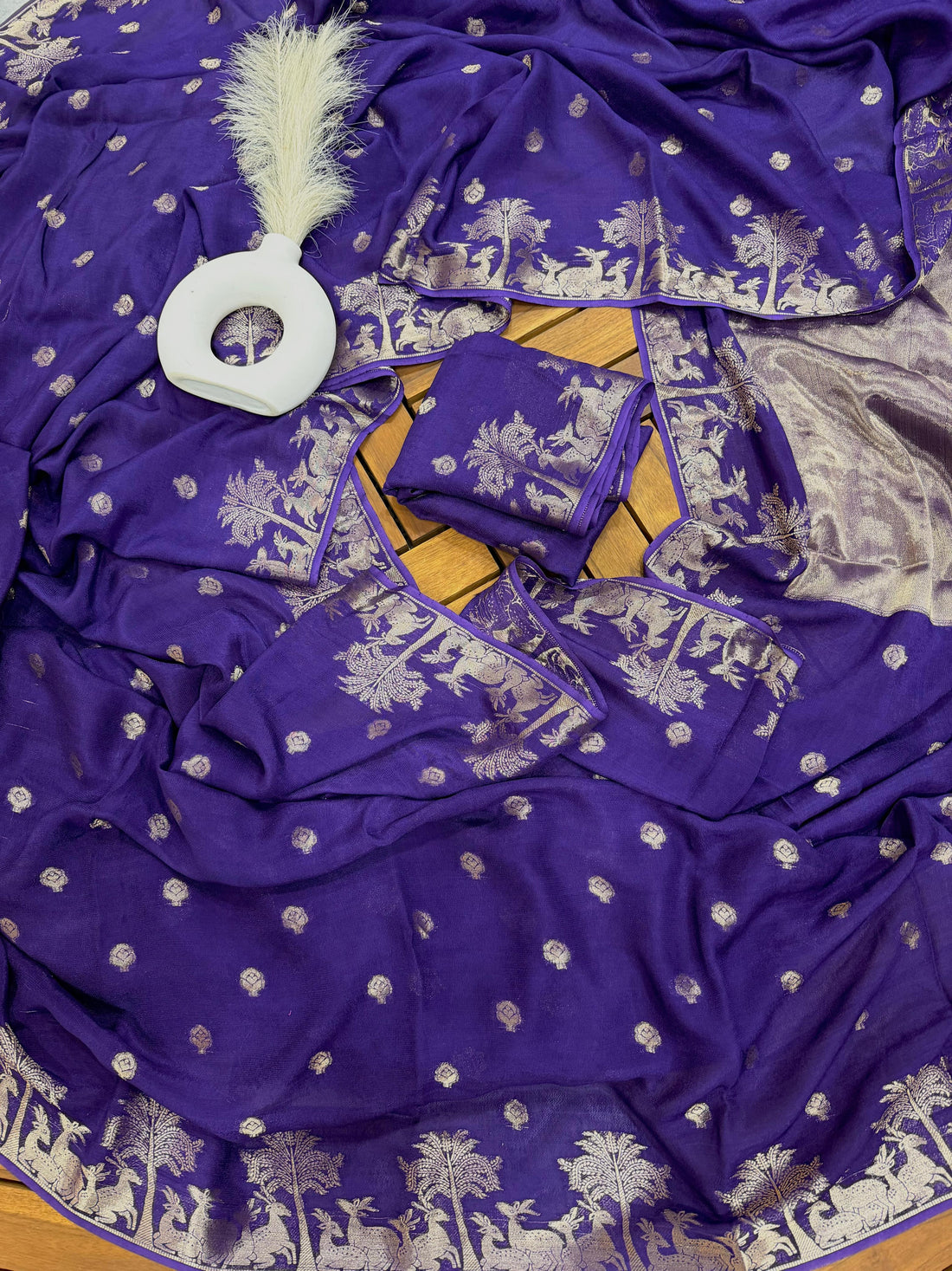 Pure Soft Viscose Doa Crepe Silk Sarees