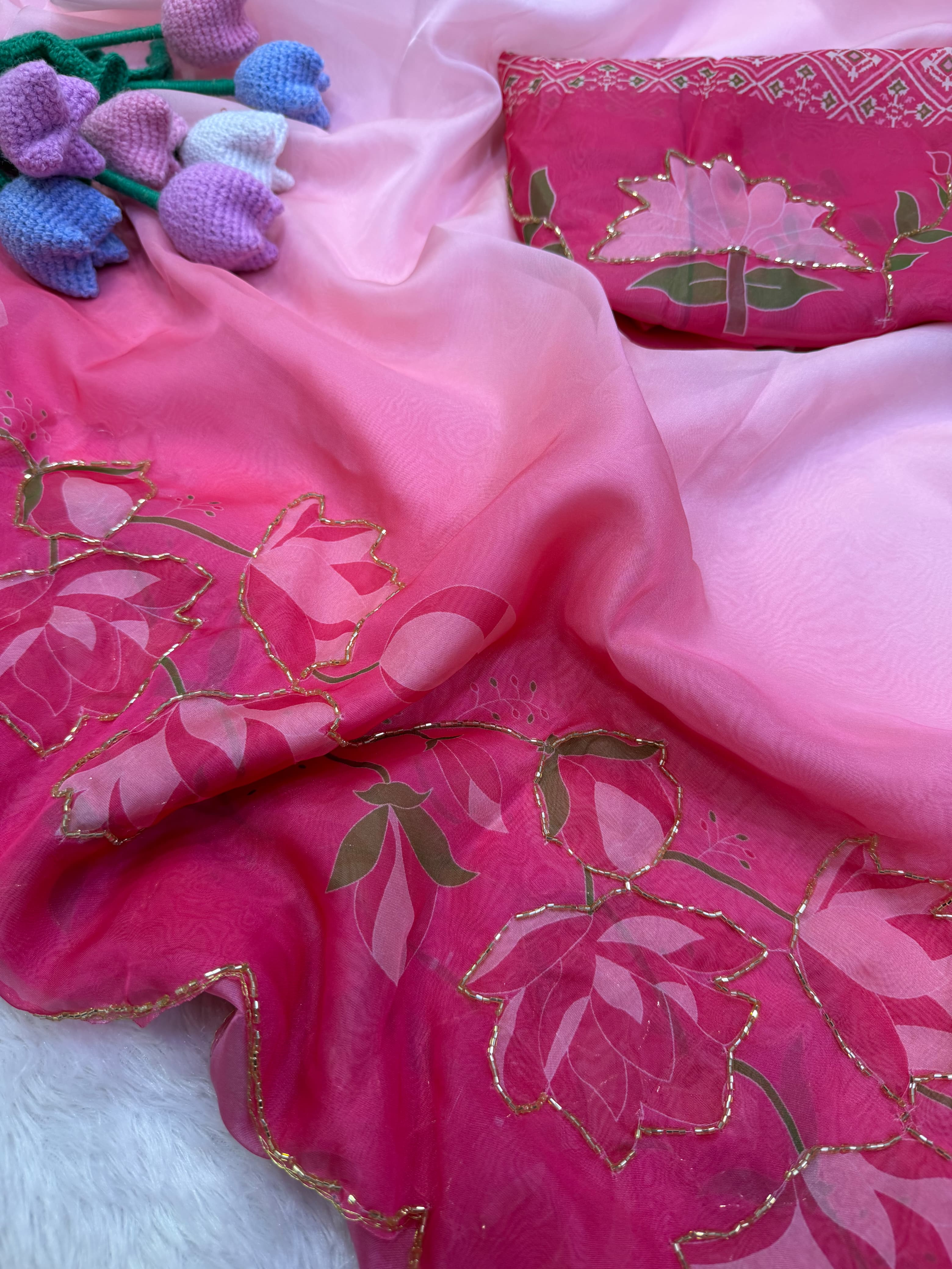 Soft Tebby Silk with Katdana Handwork