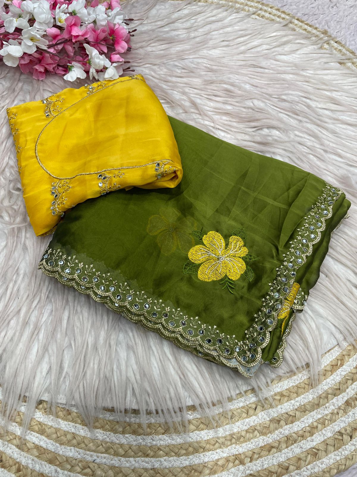 Rangoli Silk with Mirror & Embroidery Work