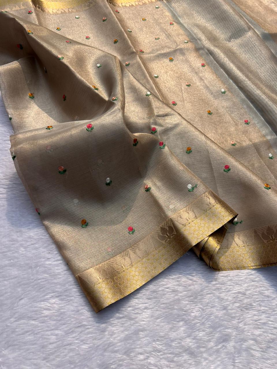 Banarasi Premium Soft Tissue Saree with Tassels