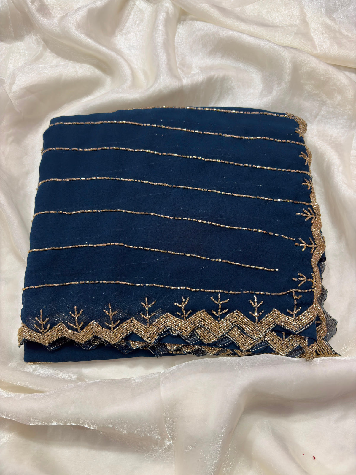 Georgette Designer Work Sarees with cutdana work