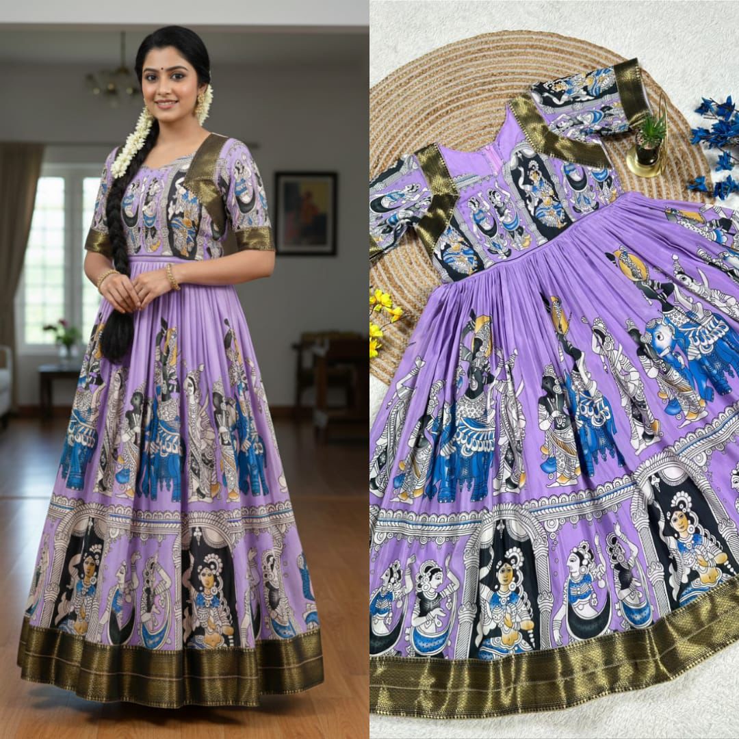 Premium Muslin Cotton Kalamkari Gowns