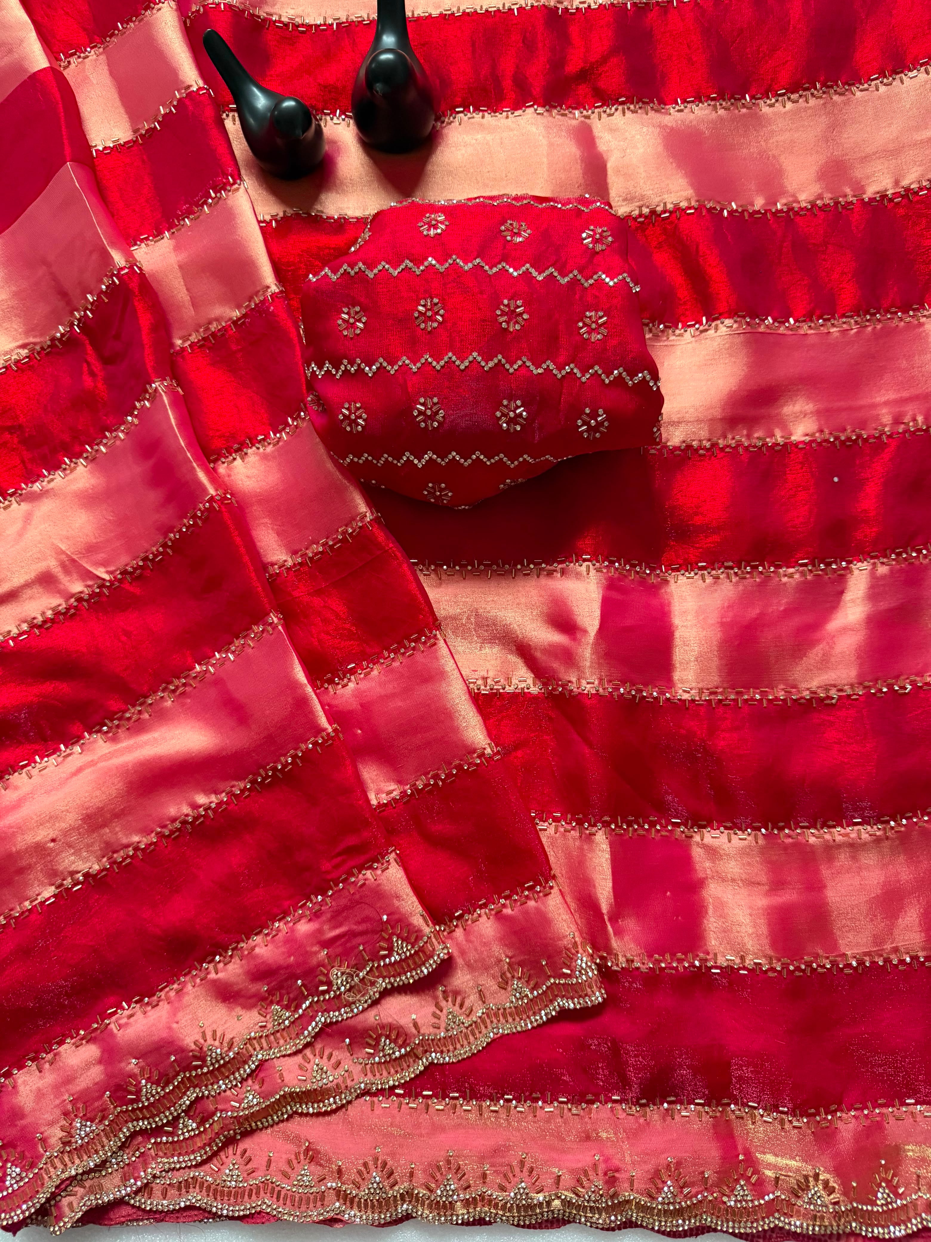 Premium Space Silk Sarees with Jarkhan Work