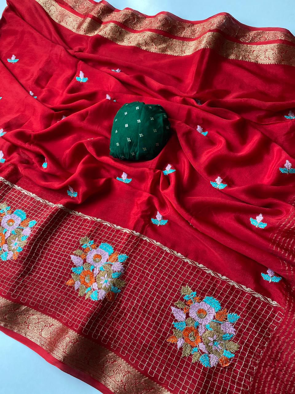 Premium Chinnon Chiffon Sarees