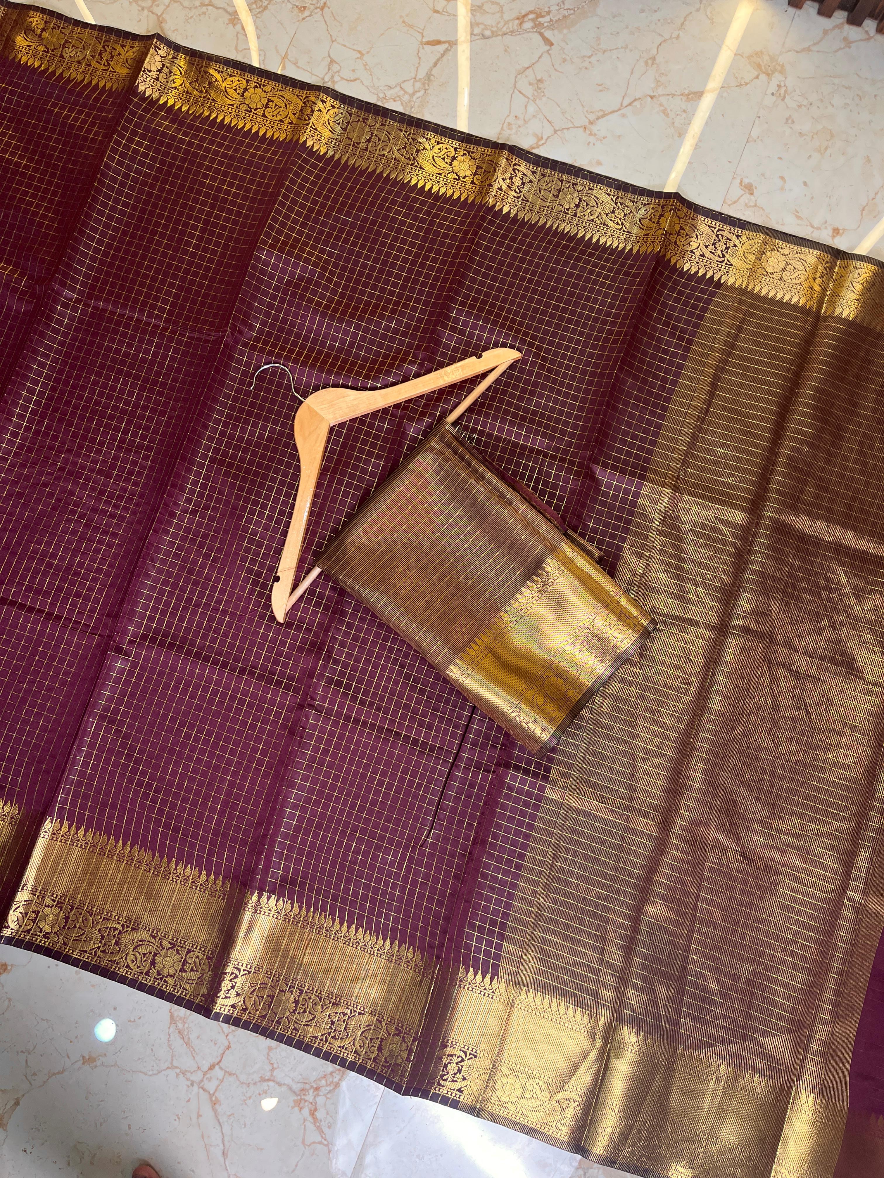 Banarasi Vintage Chex saree