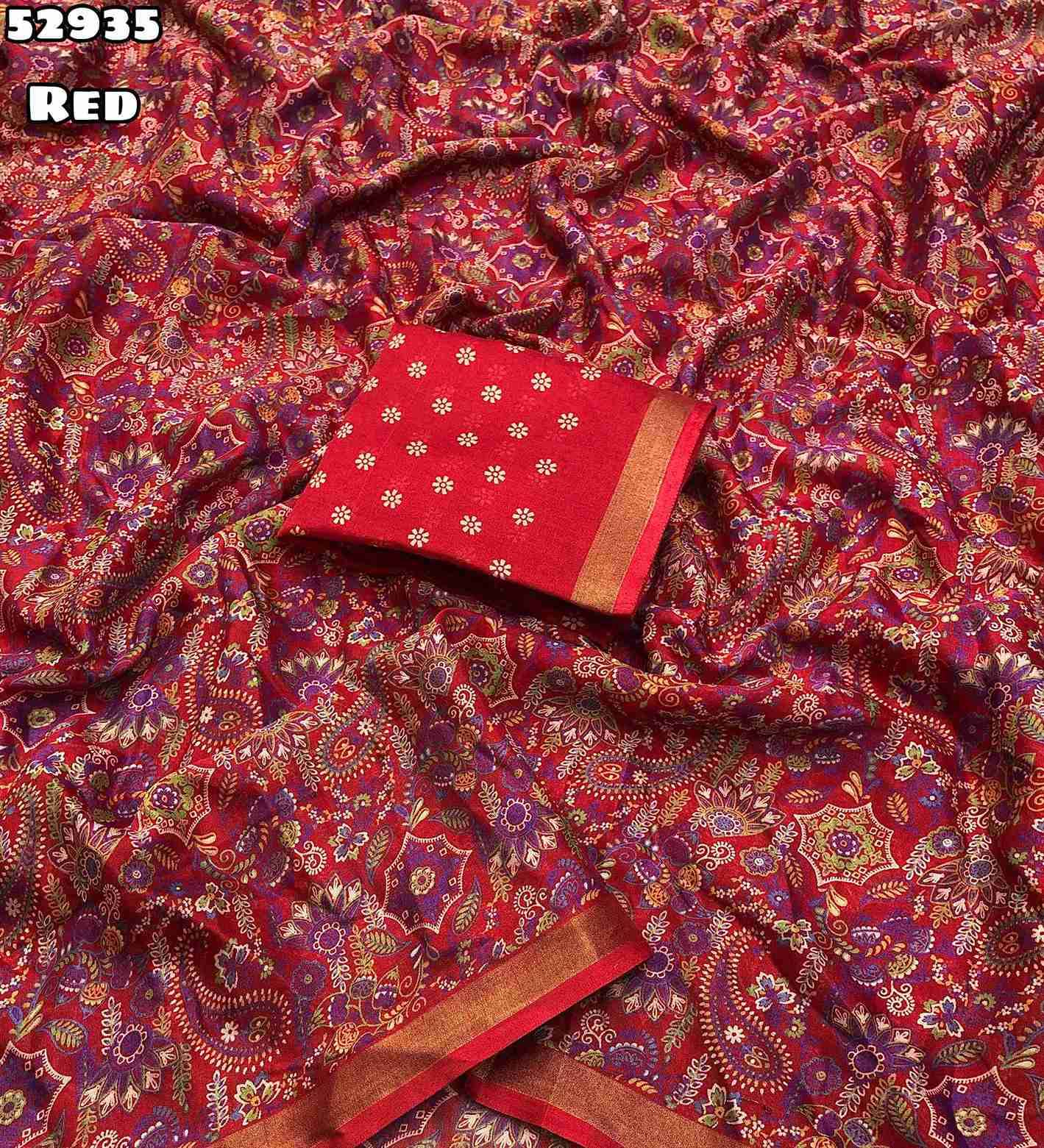 New Soft Mul Cotton Mango Design Ajrak Printed Sarees