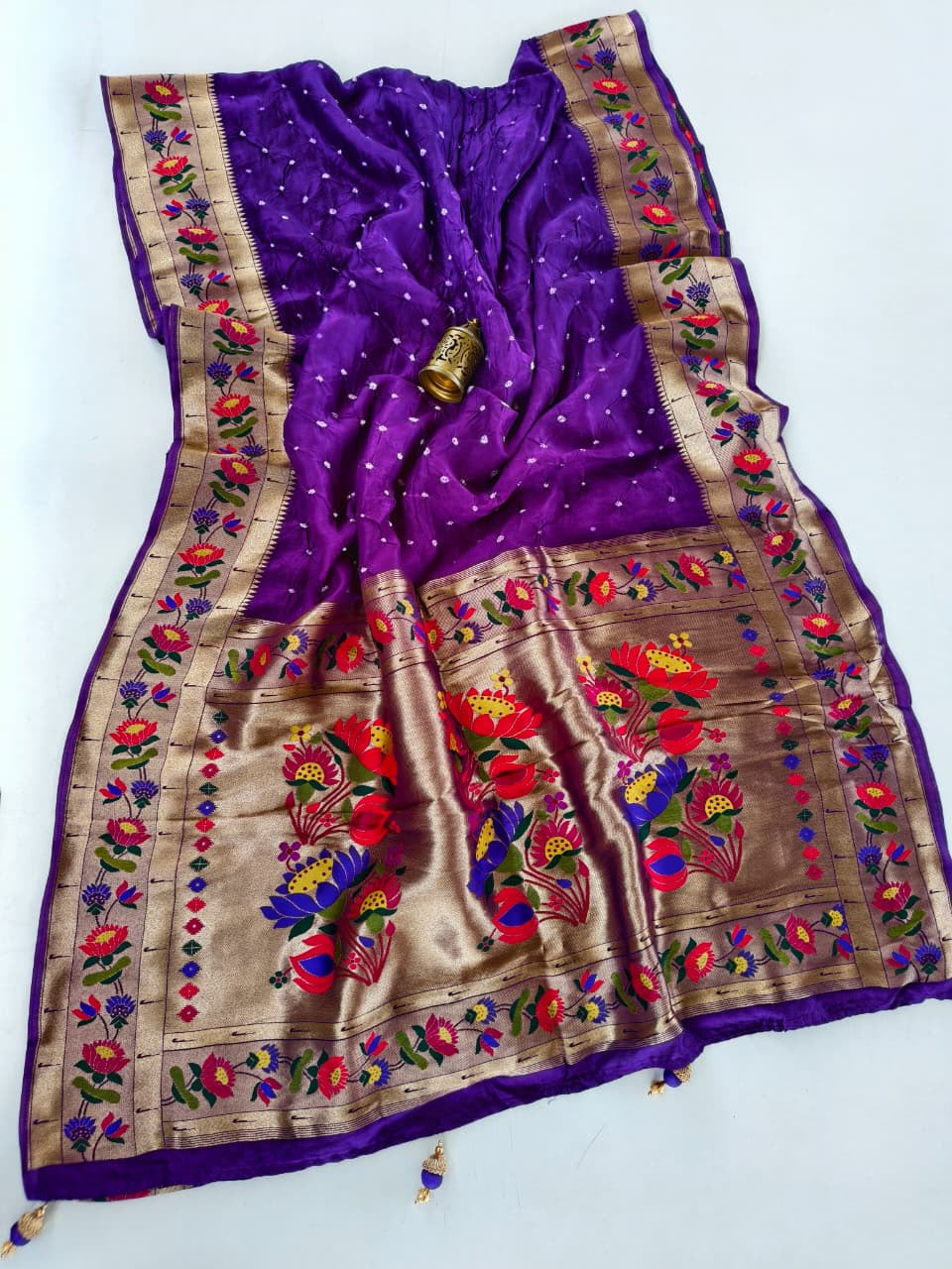 Pure Viscose Bandhini Sarees