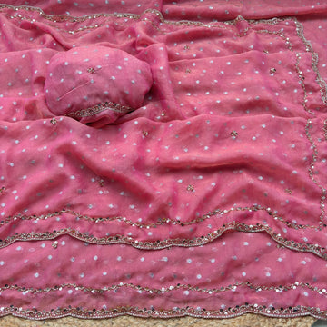 DESIGNER CUT DANA C-PALLU HANDWORK PARTY WERE SAREE