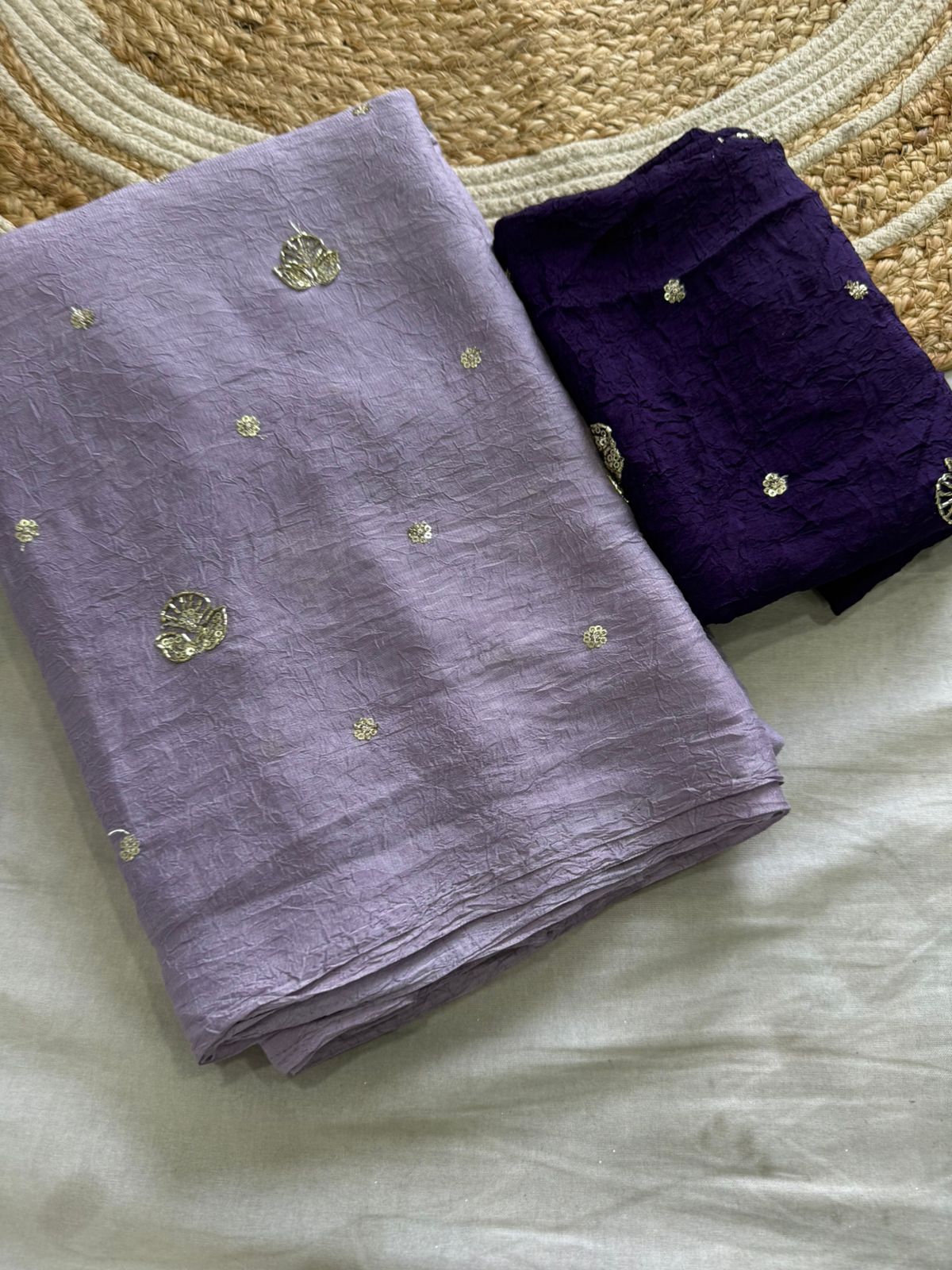 Rangoli Crush Sequence Bits Full Worked Saree With Running Blouse