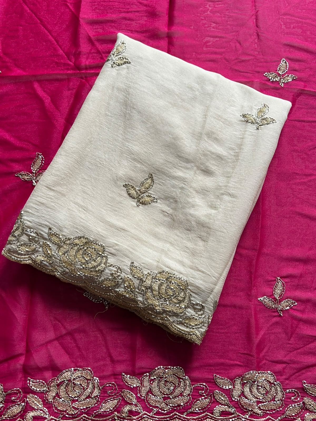 Rangoli Crush Saree With all over Bits work full Saree & Blouse