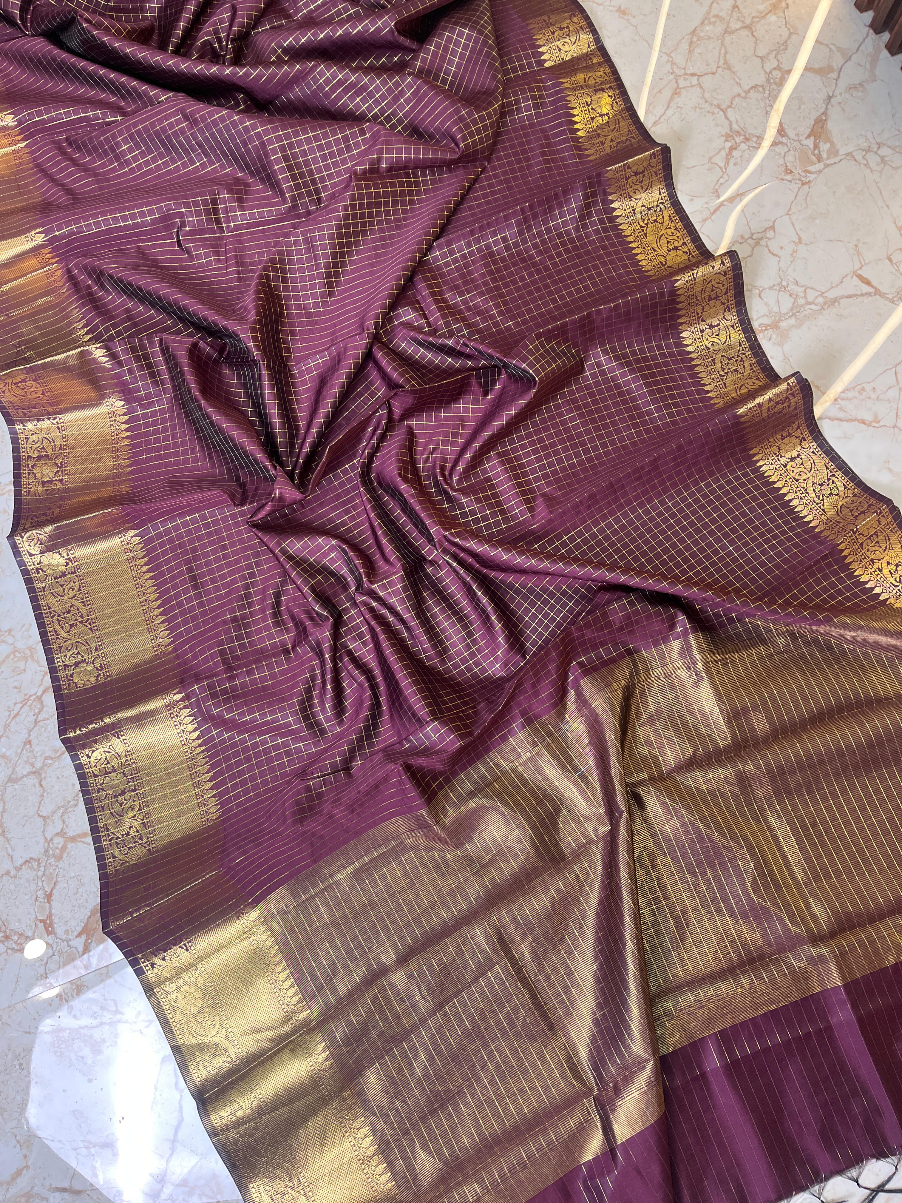Banarasi Vintage Chex saree