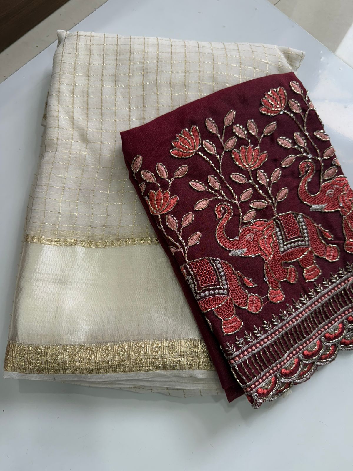 Viscose Georgette Sarees with Sequence Work Blouse