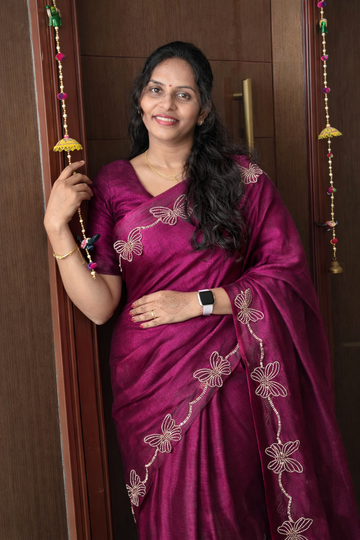 Soft Chiffon Sarees with Beautiful Jarkhan & Siroski Work