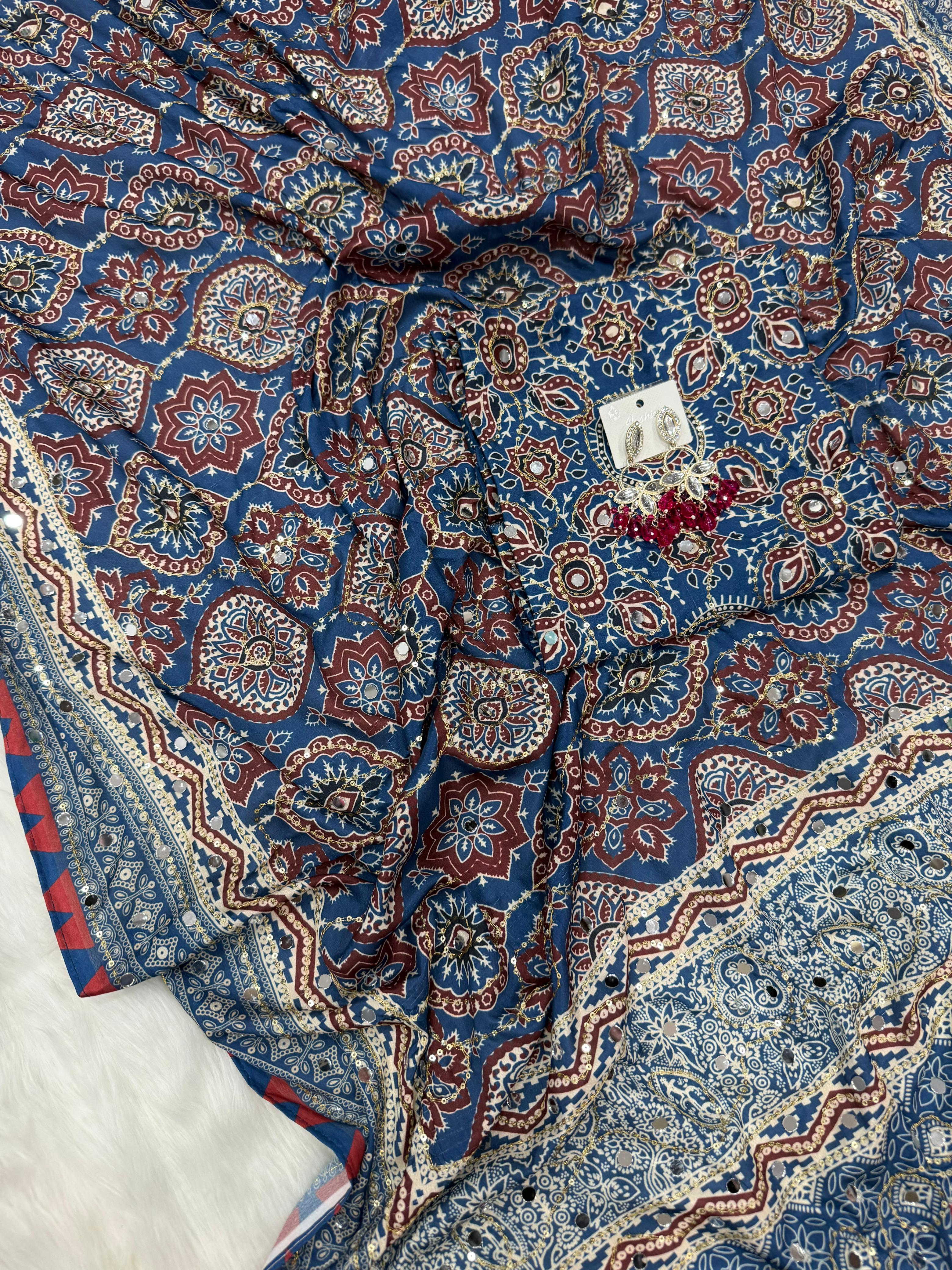 Designer Ajrakh Saree