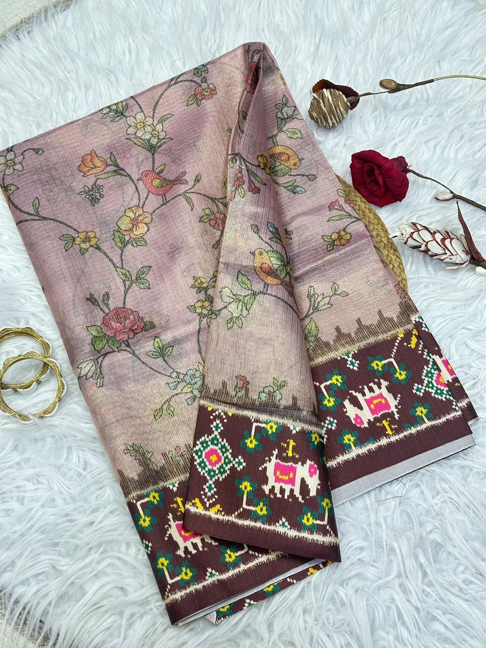 Beautiful Crushed Sarees with Patola Prints