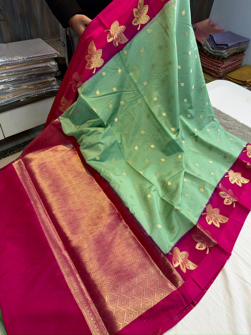 Soft Banarasi Dyble Dupion Soft Silk Saree