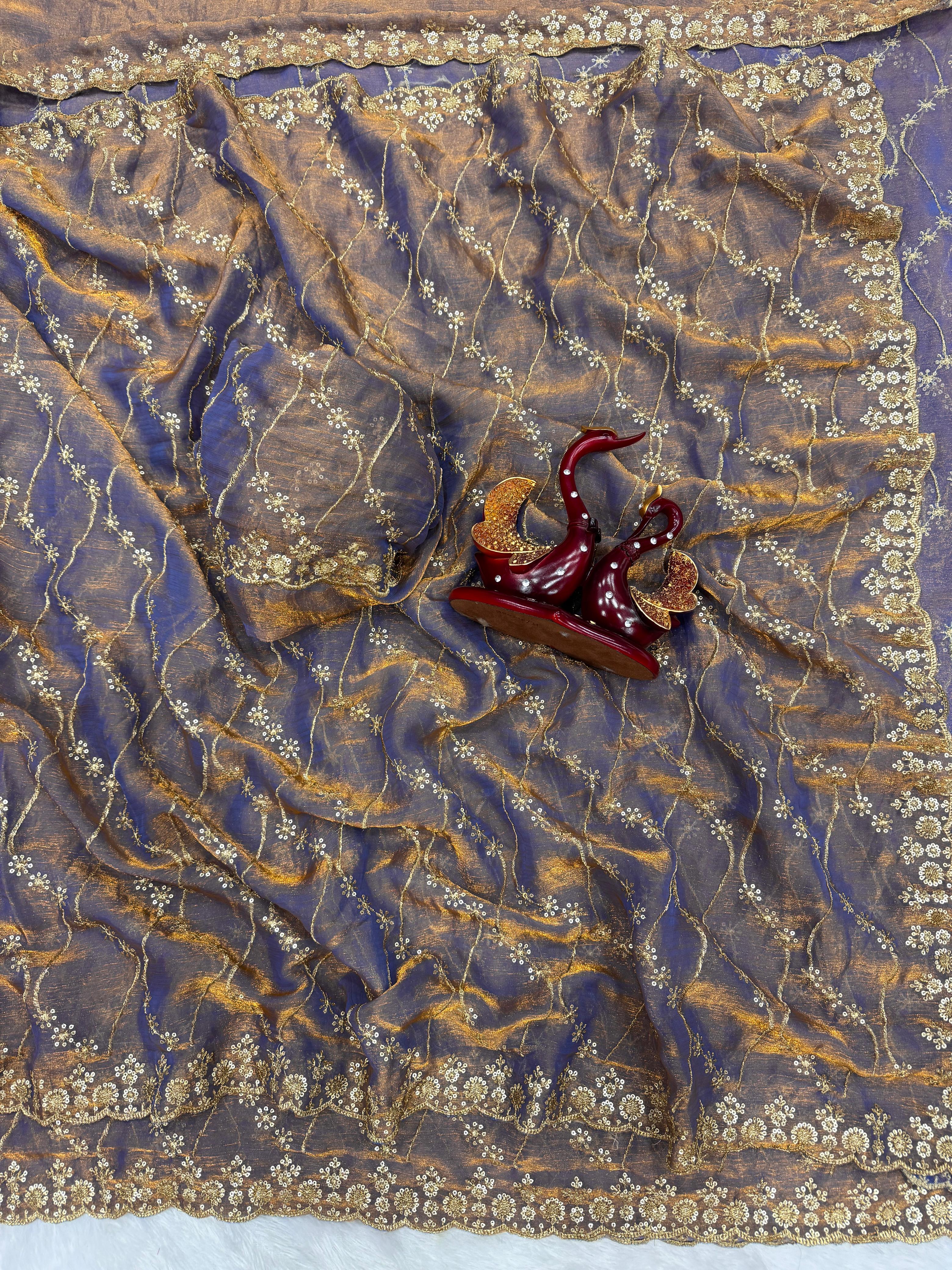 Trendy Sequence Work Space Silk Sarees