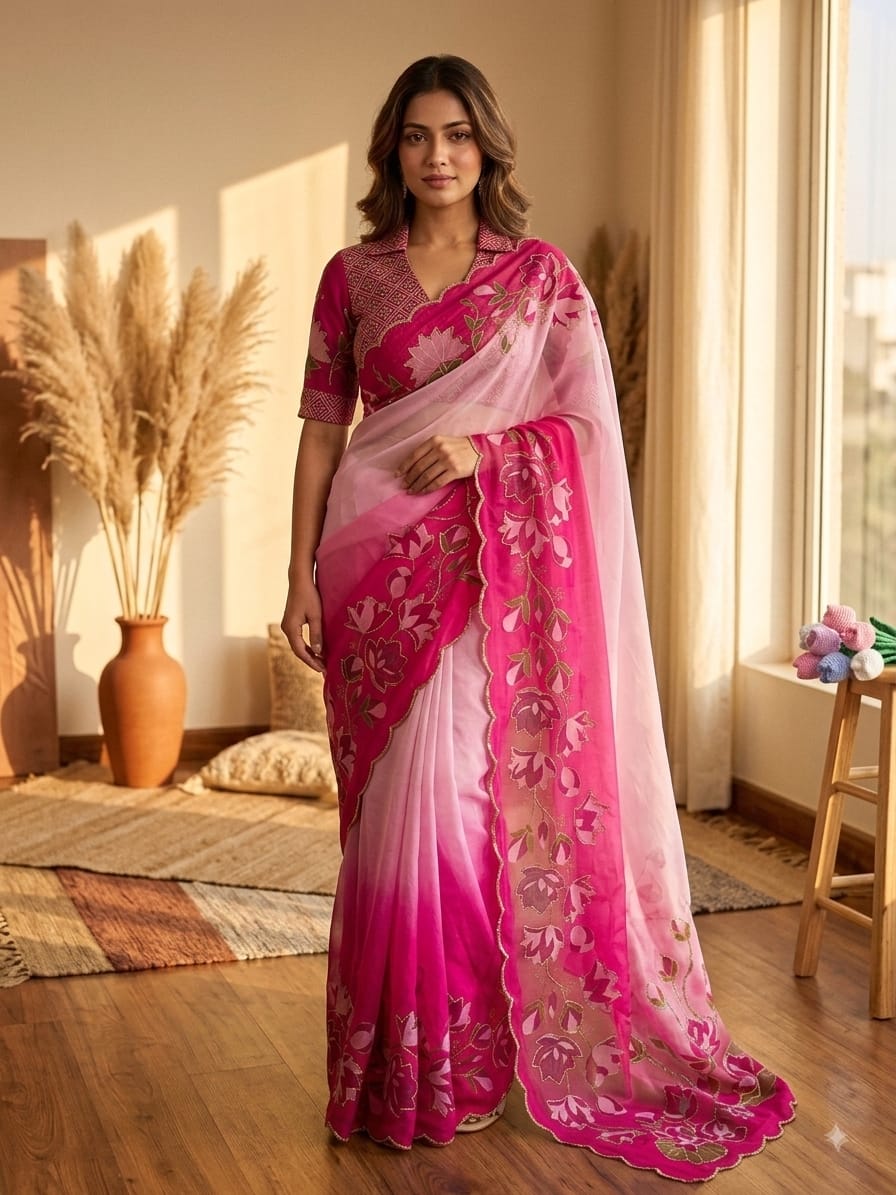 Soft Tebby Silk with Katdana Handwork