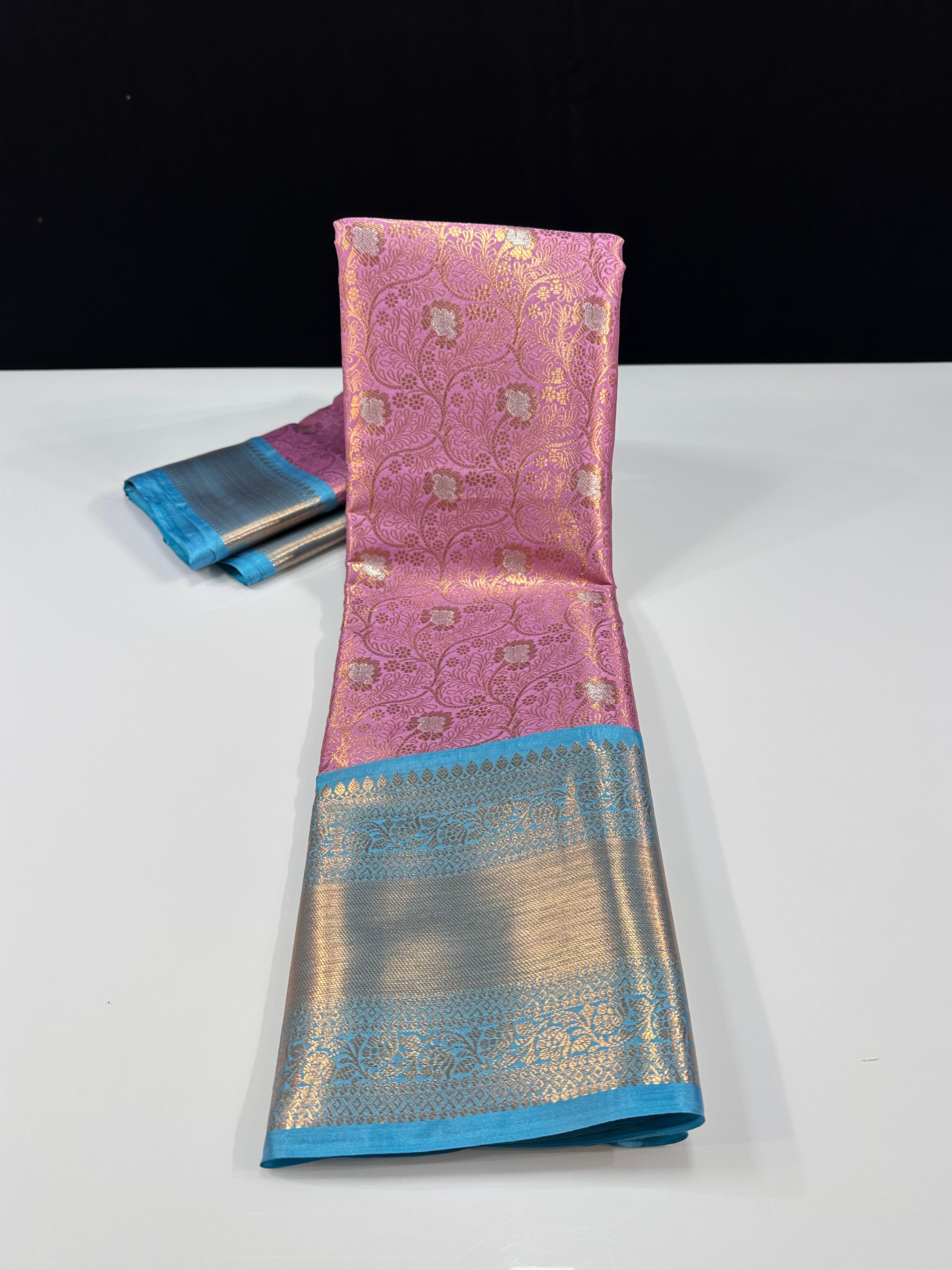 Meenakari Semi Kanchipattu Sarees