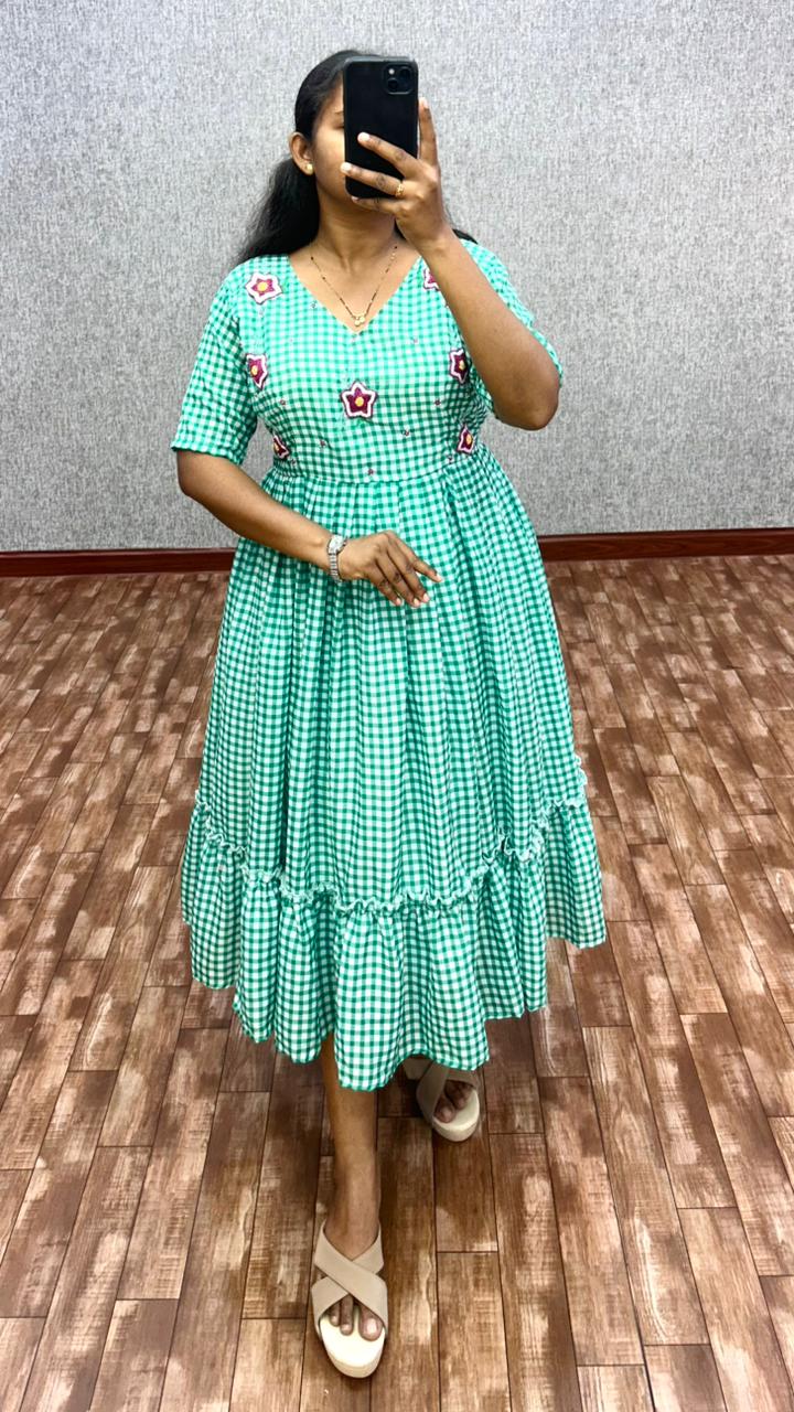 Cambric Cotton Designer Frocks