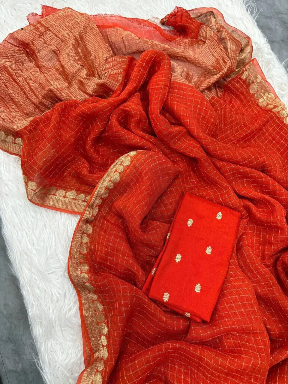 Viscose Georgette Sarees With Viscose Weaving Blouse