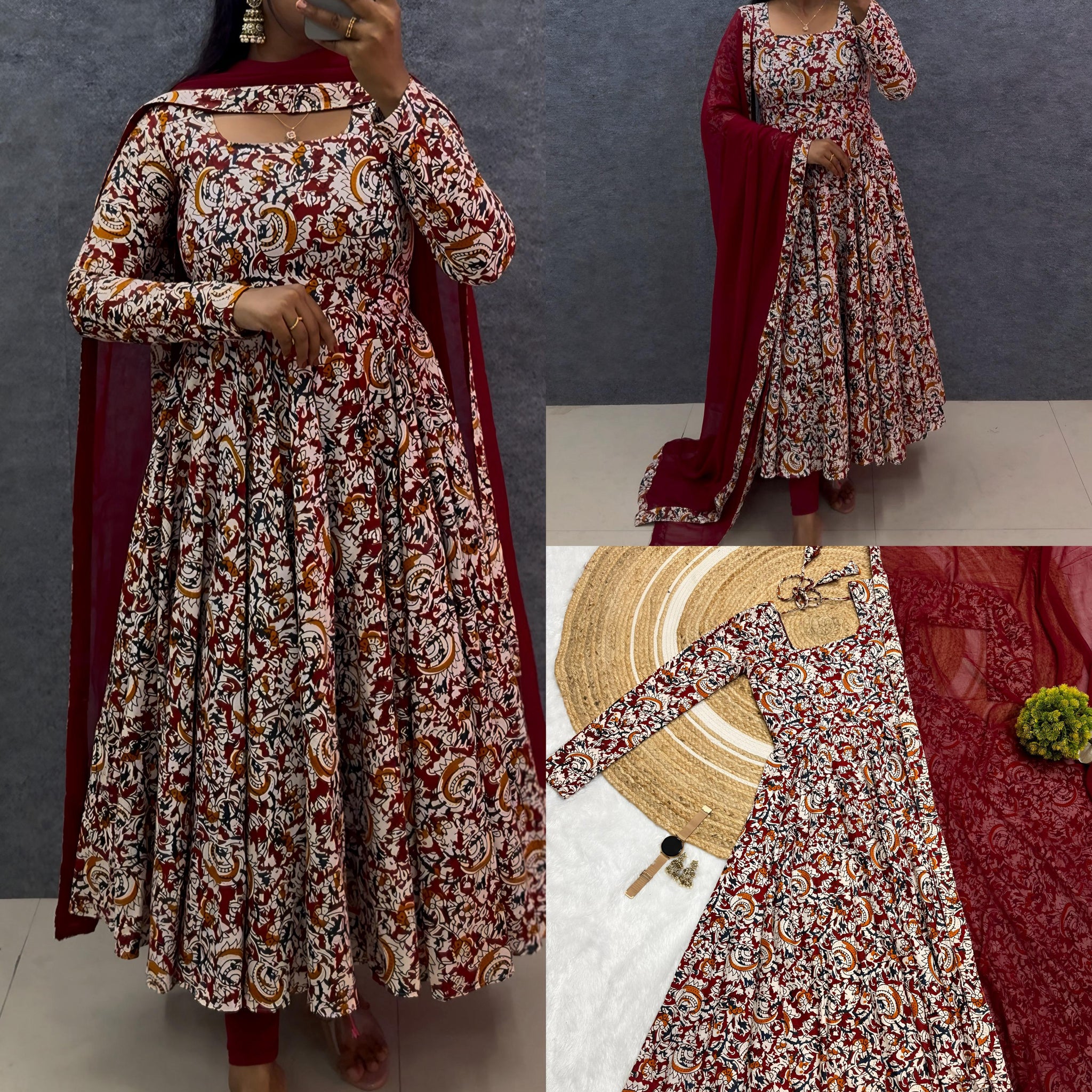 Anarkali Dresses with Hand Block Print
