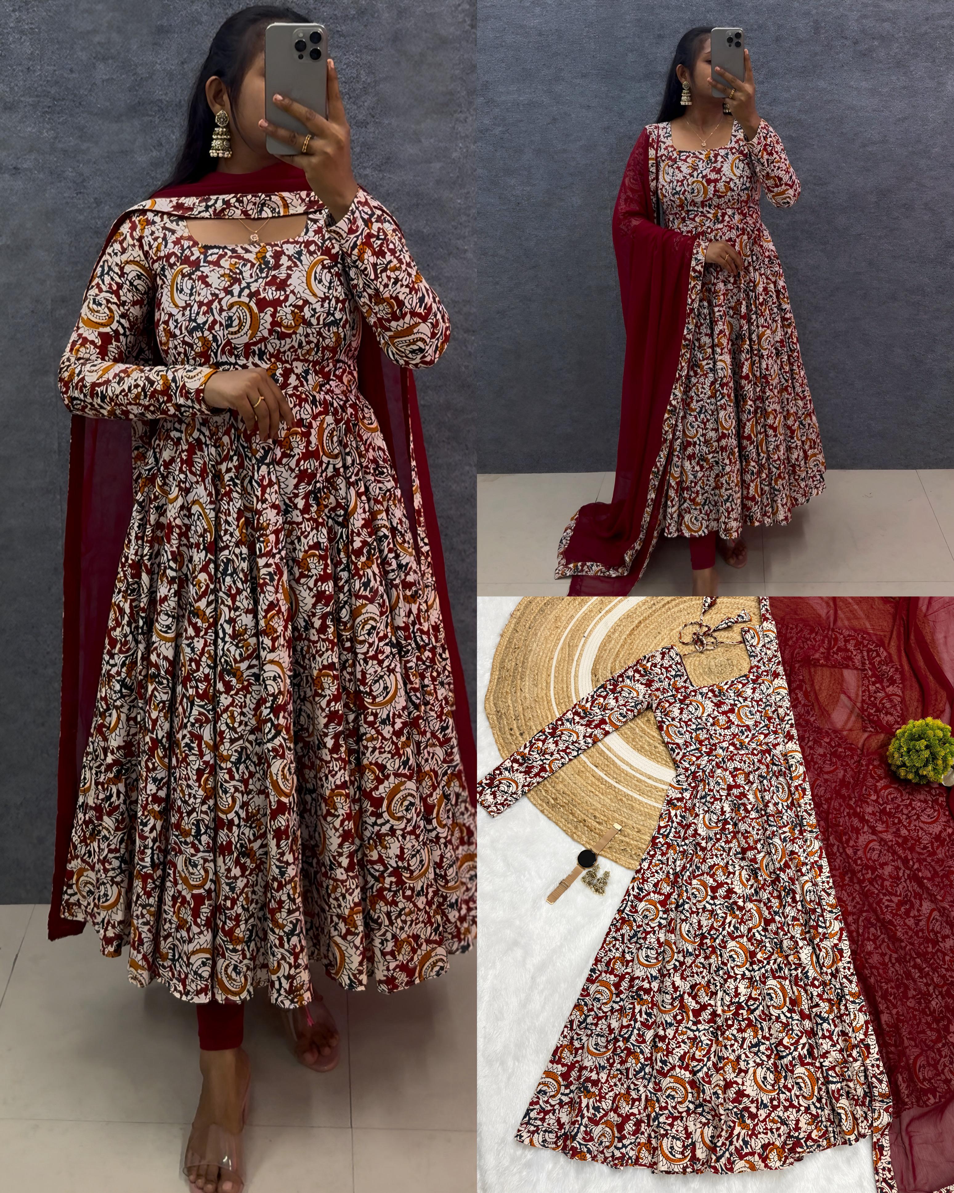 Anarkali Dresses with Hand Block Print