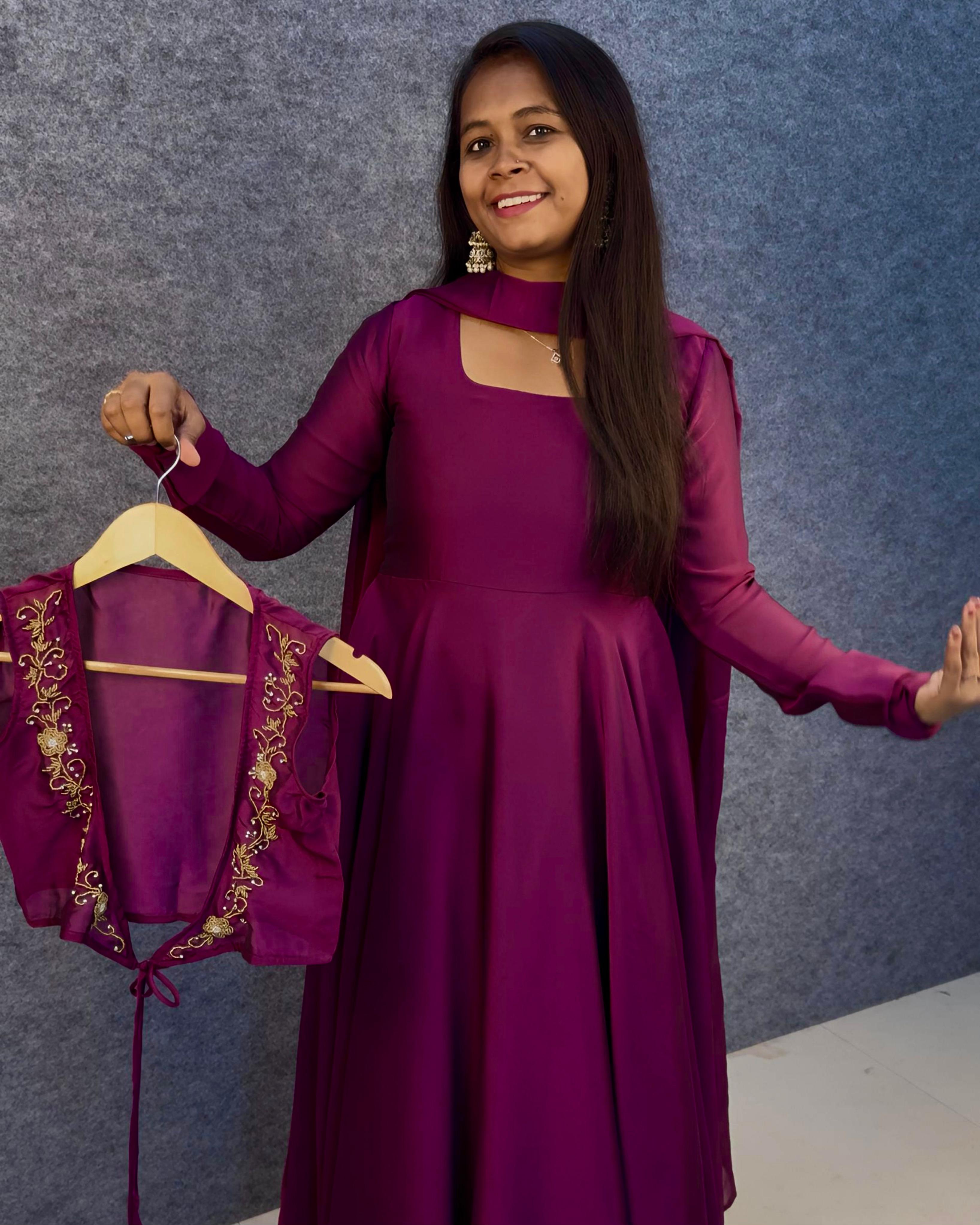 Premium Rangoli Silk Gown Wear in 3 Styles