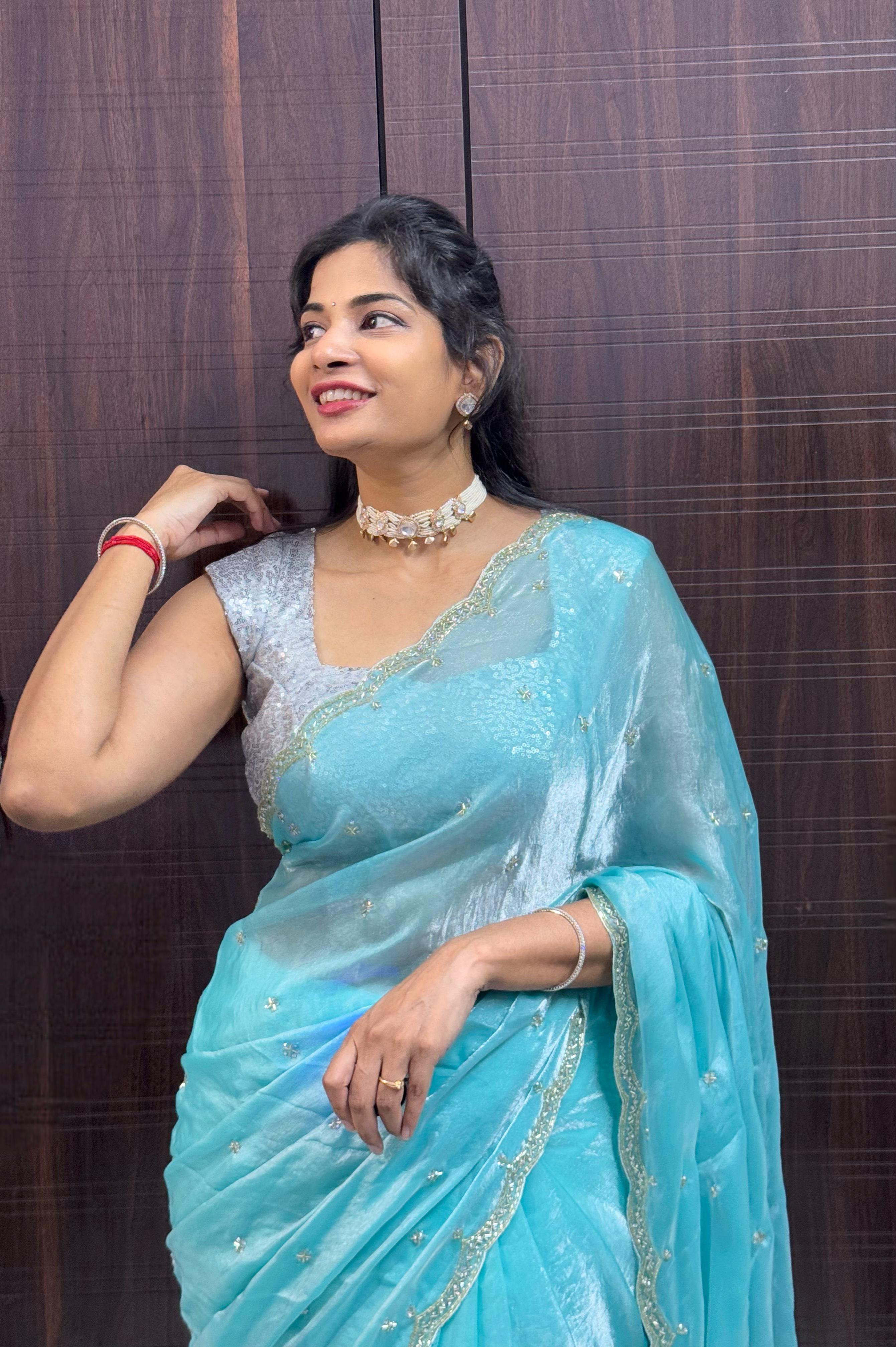 20+ Colors in Celebs Favorite Space Silk Fandy Satin Silk Sarees