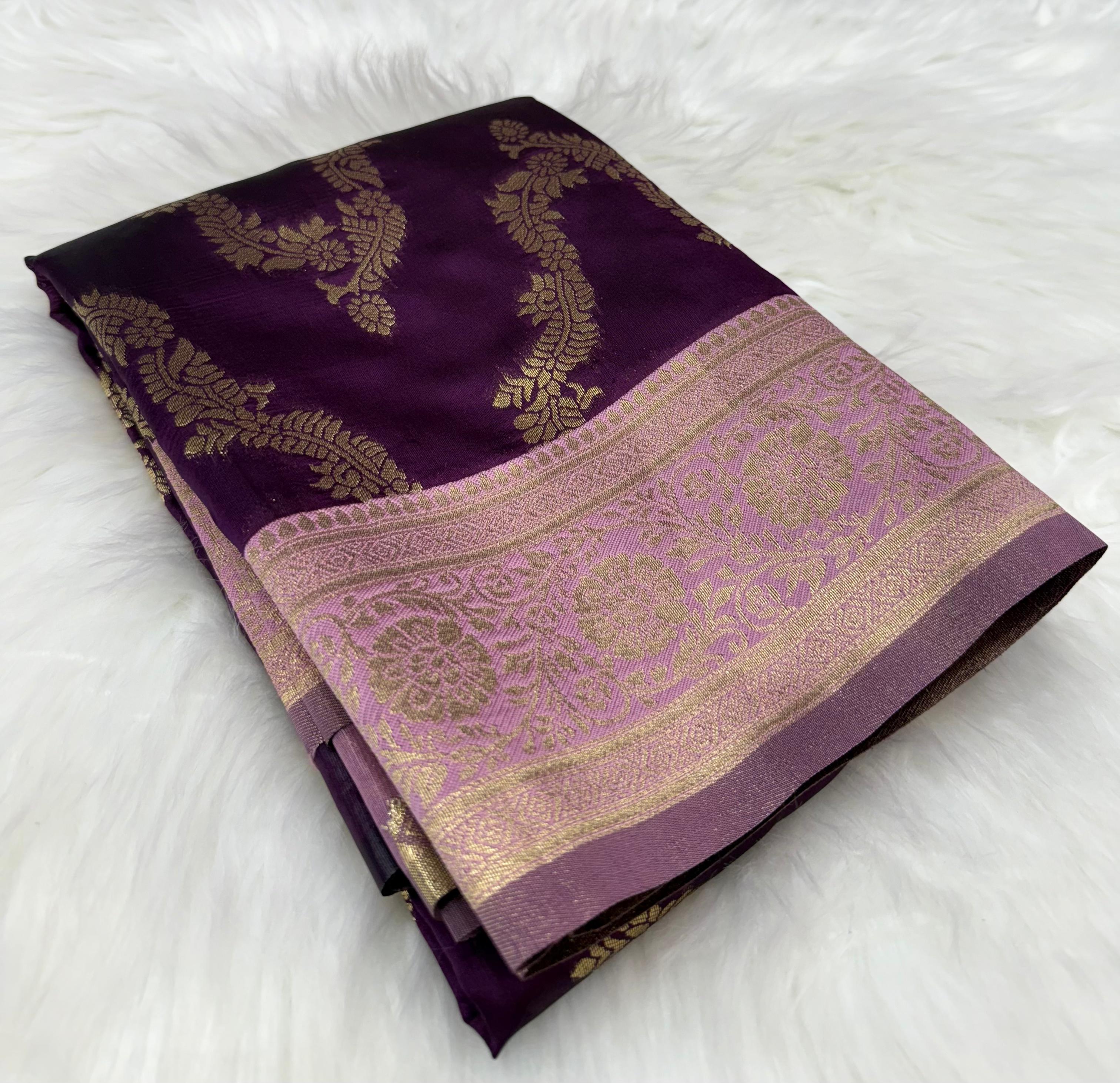 Beautiful Soft Foily Silk Sarees in Semi Kanchipattu Style