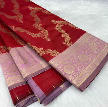 Beautiful Soft Foily Silk Sarees in Semi Kanchipattu Style