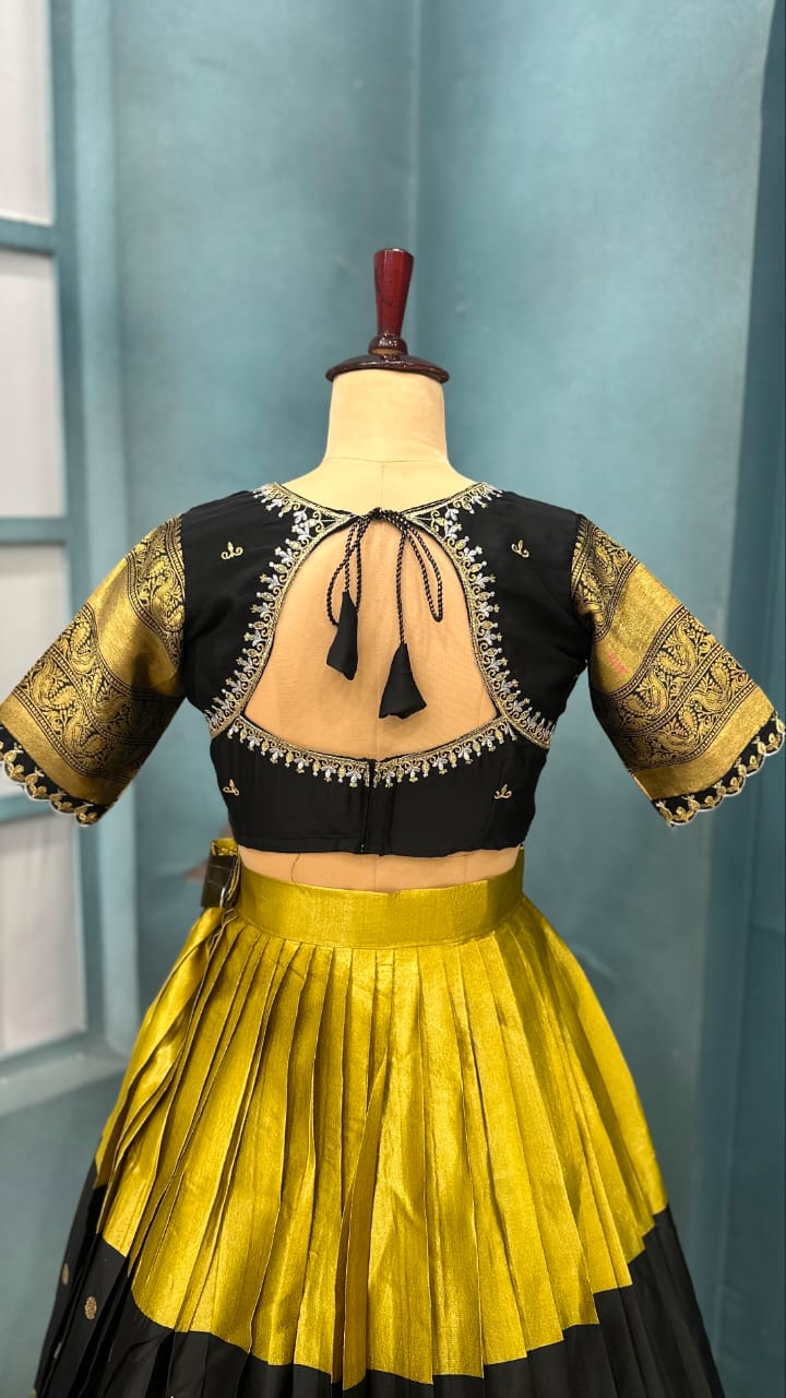 Premium Quality Fully Stitched Kanjivaram with tissue silk dual combination Lehanga