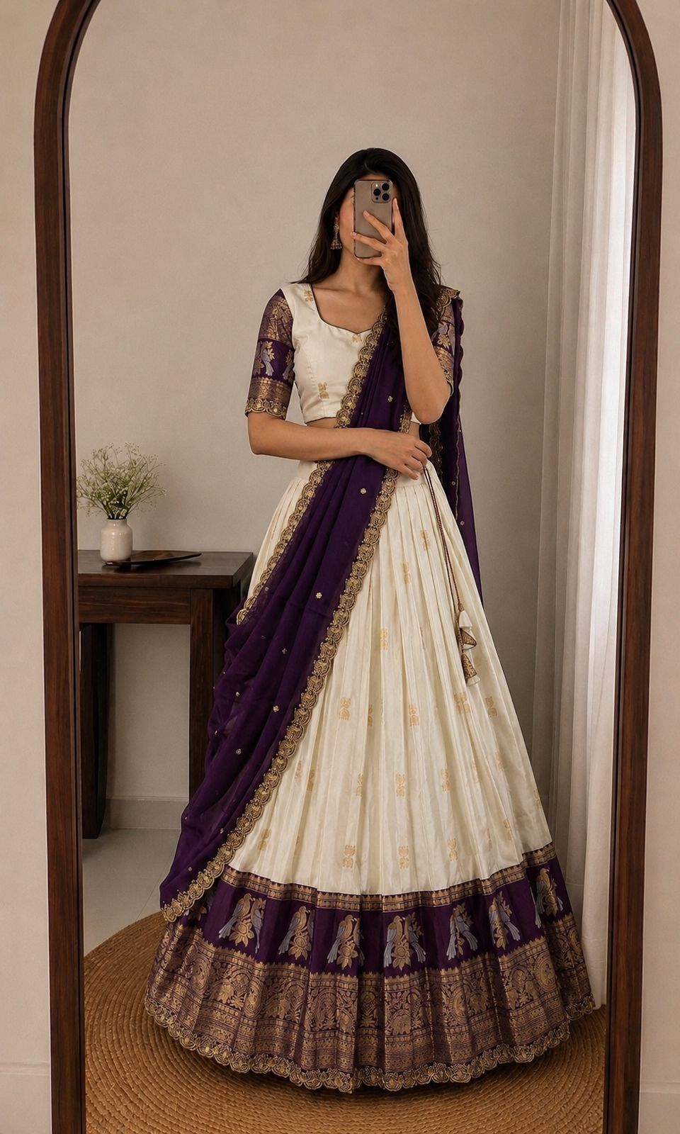 Exclusive Designer Premium Quality Pure Kanjivaram silk full stiched Lehenga