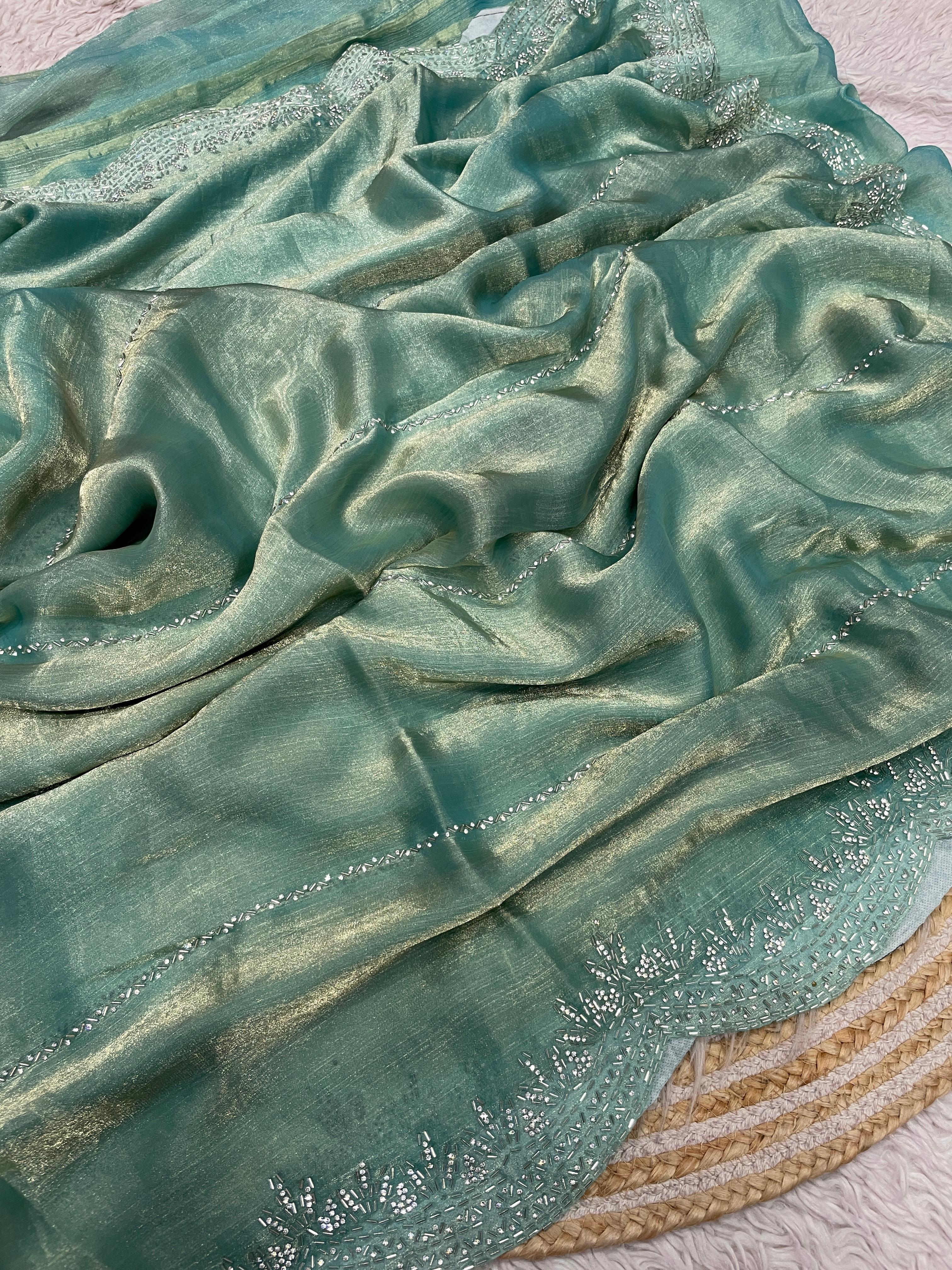 Fendy chiffon with Swarovski work