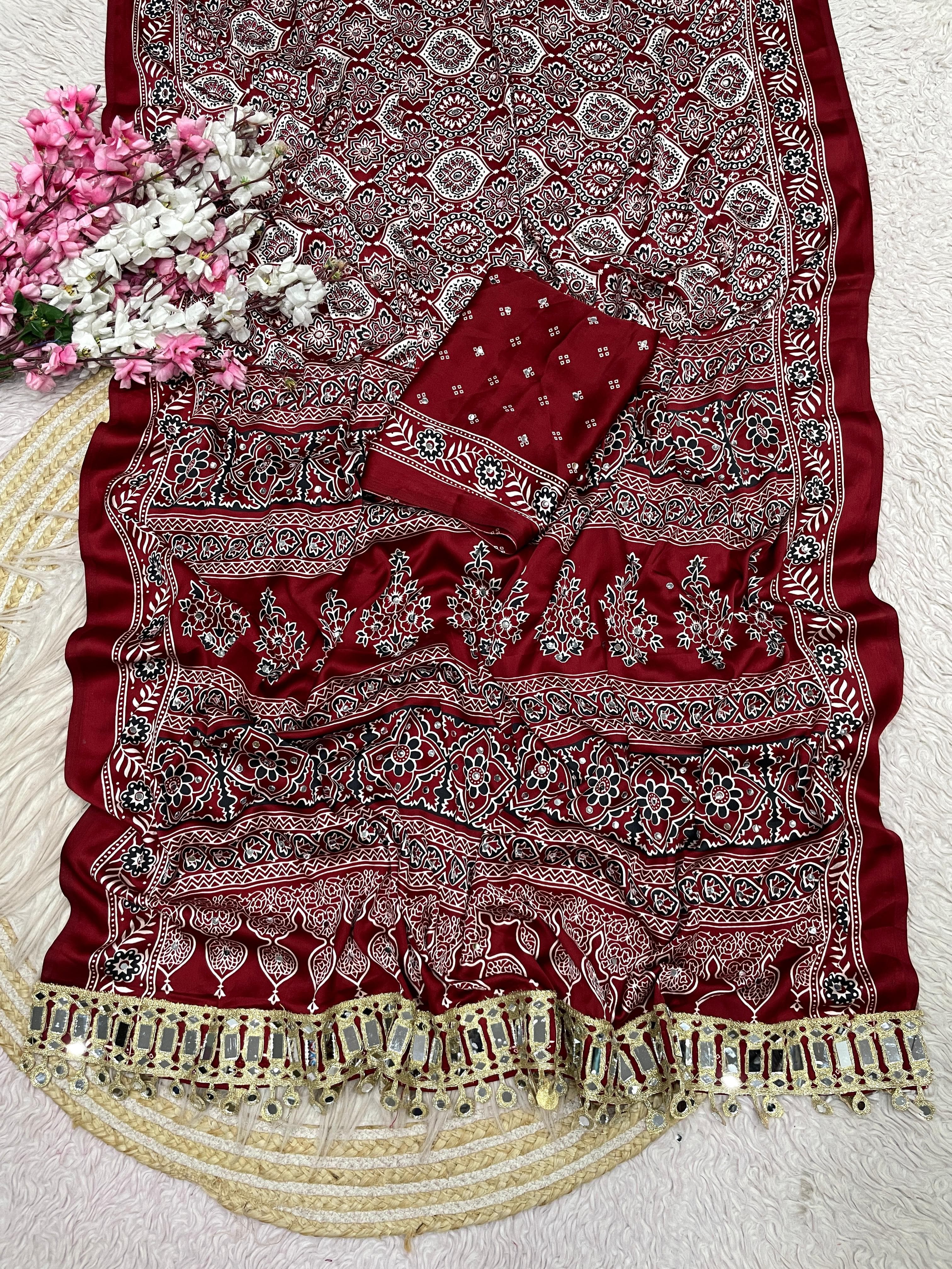 Pure Arjakh Sartin Viscouse Silk Sarees