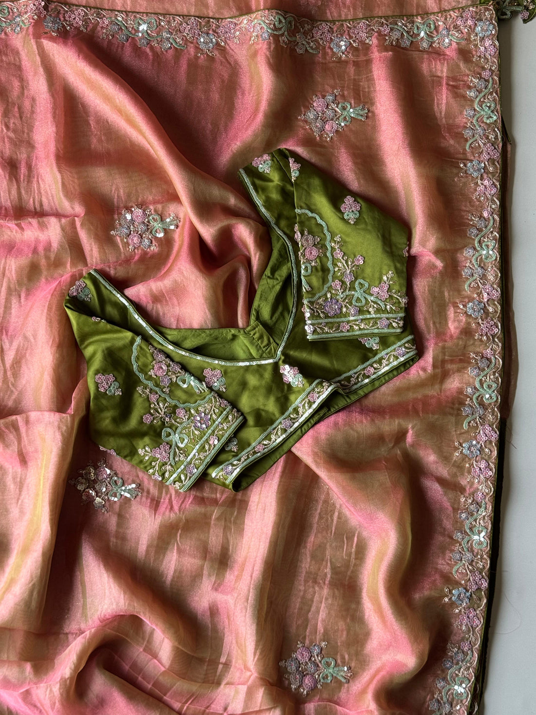 Premium Tissue Silk Saree with Stitched Blouse