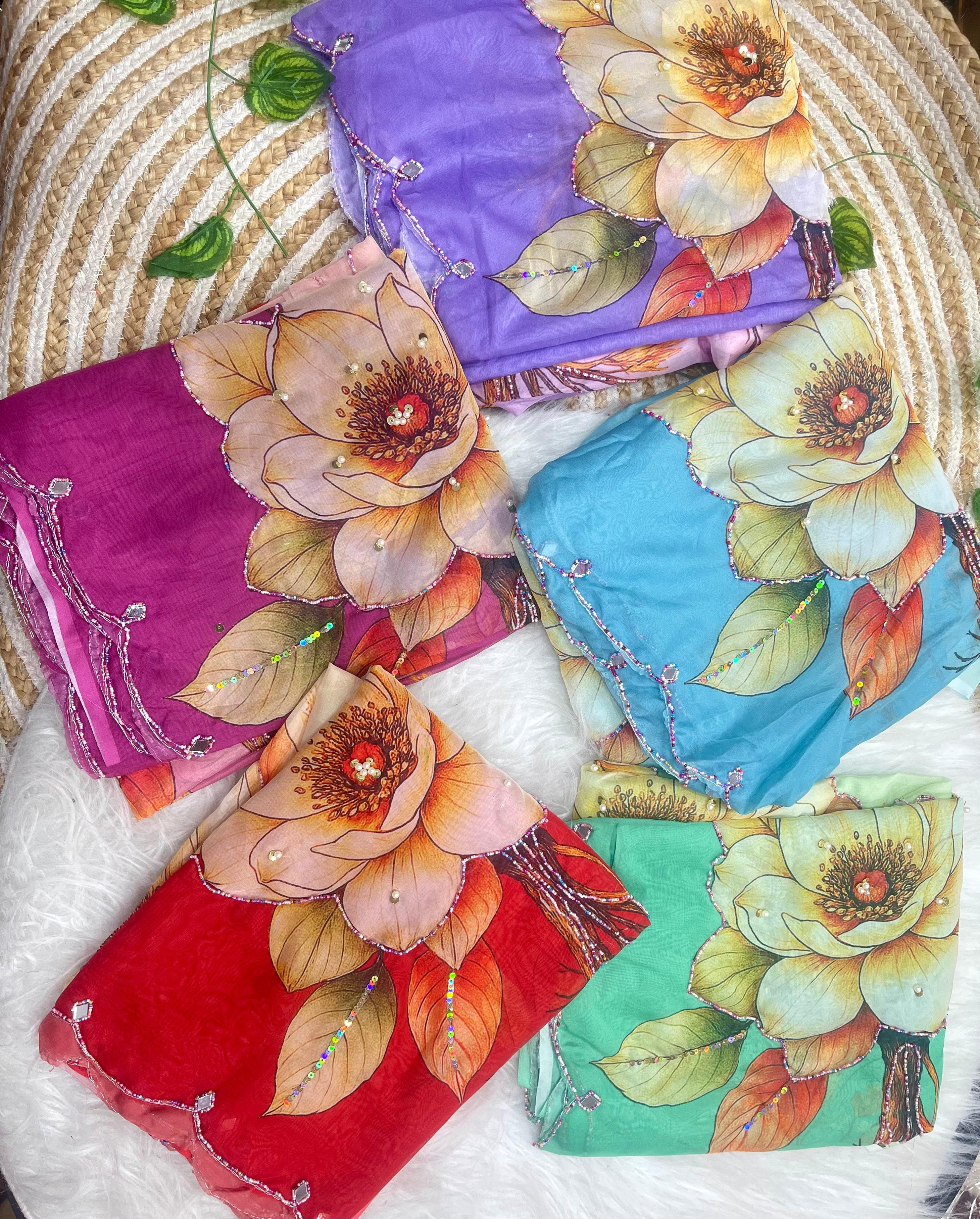 Pure soft tebby designer sarees