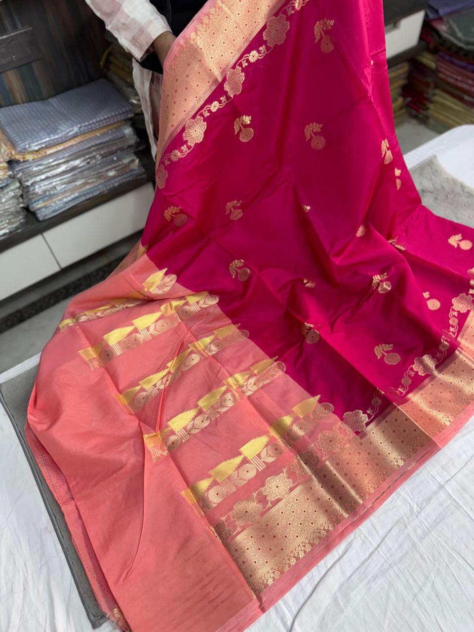 Banarasi Raw Mango Soft Silk Sarees