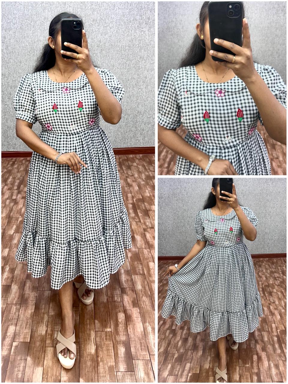 Cambric Cotton Designer Frocks