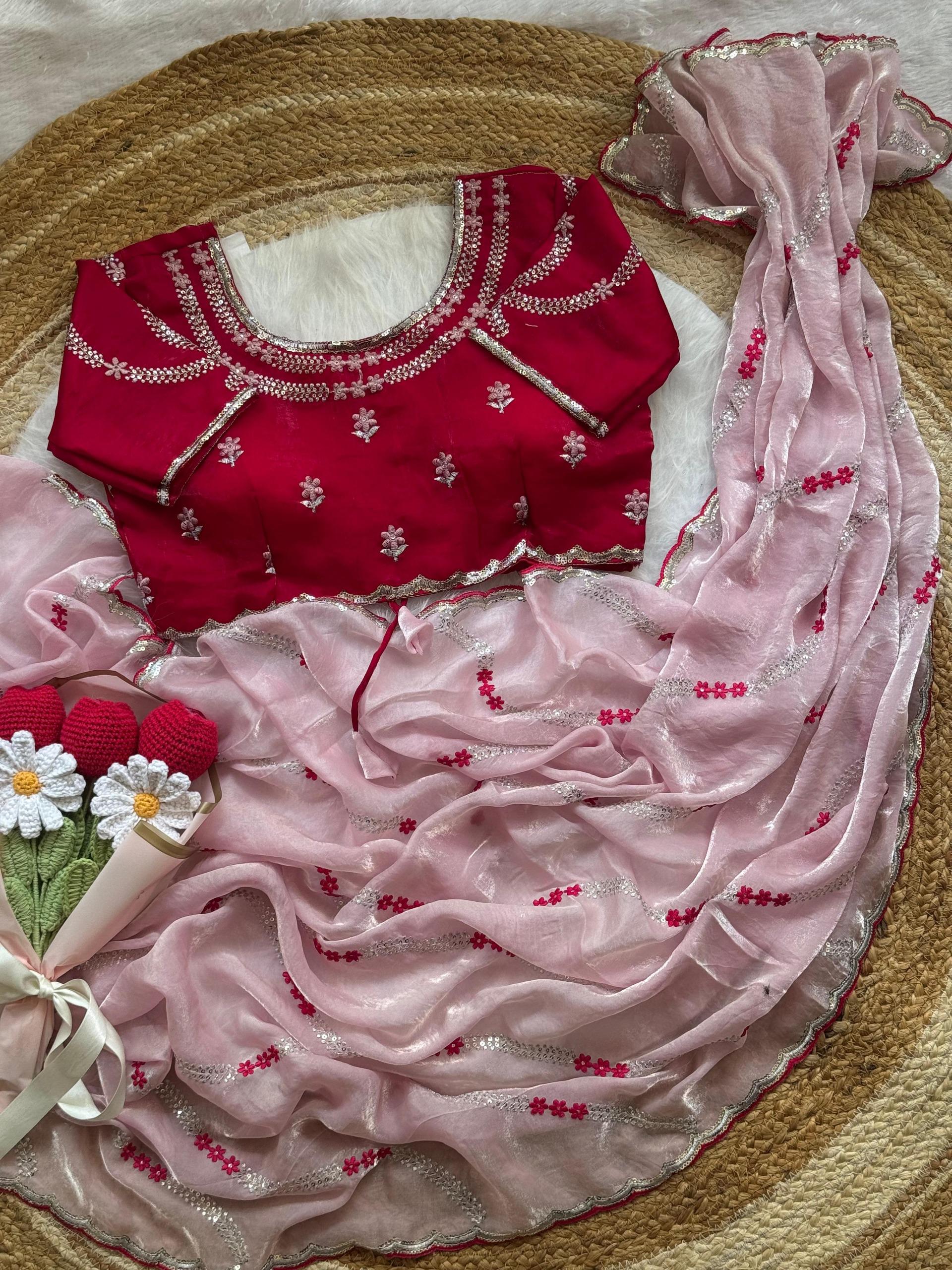 Cocktail sequence work sarees